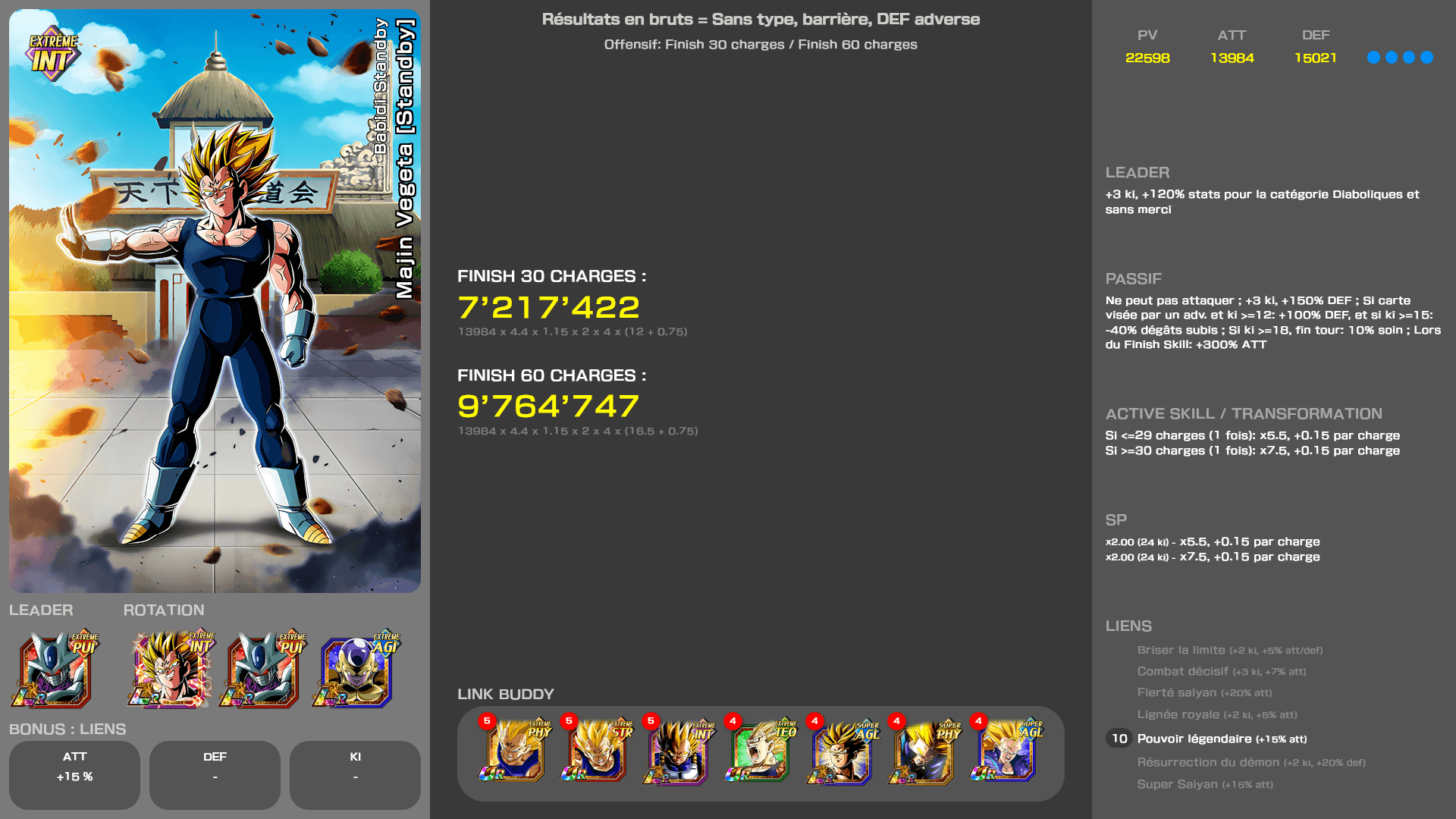 Fiche n°2Majin Vegeta [Standby] : Énergie de l'ambition