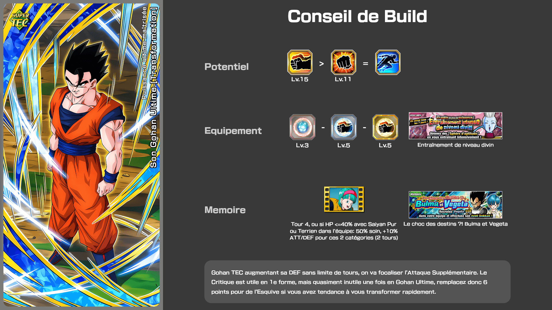 Fiche n°2 Son Gohan Ultime [Transformation] : Puissance ultime maîtrisée