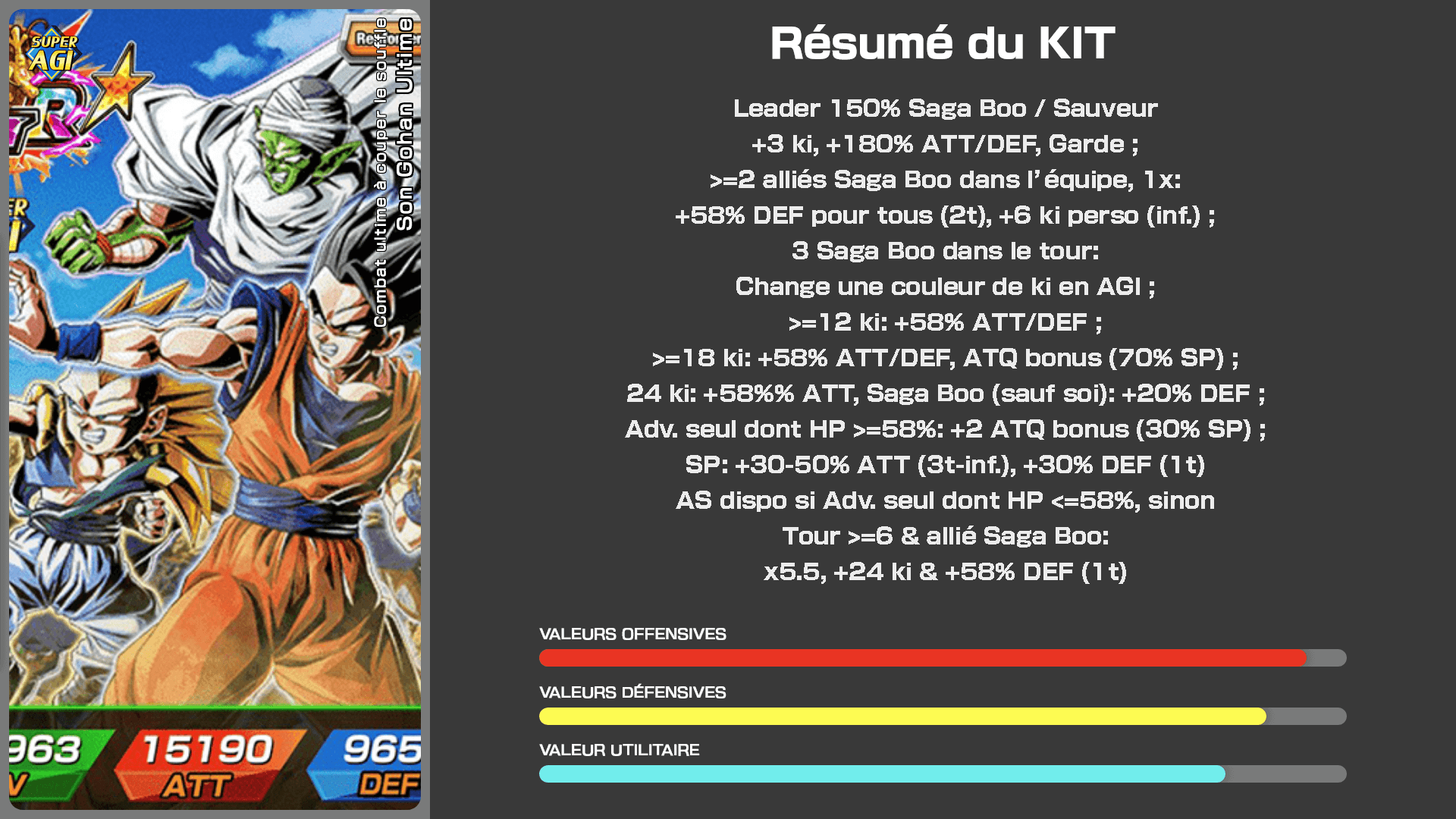 Fiche n°2 Son Gohan Ultime : Combat ultime à couper le souffle