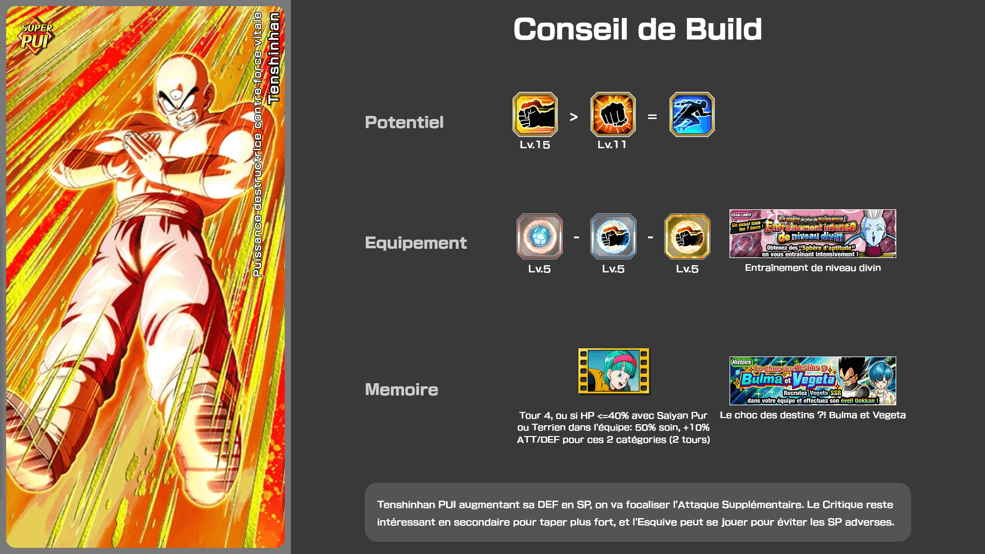 Fiche n°2 Tenshinhan : Pouvoir sacrificiel