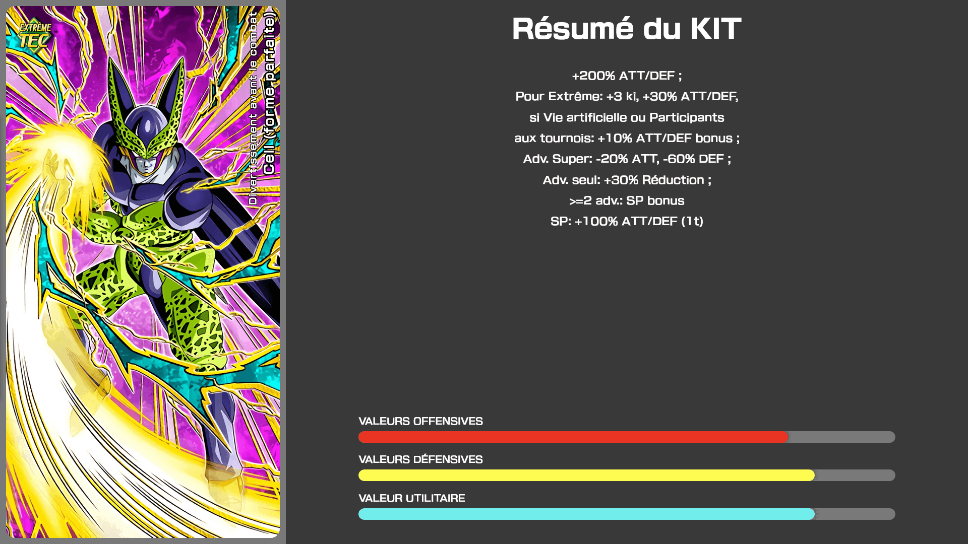 Fiche n°1 Cell (forme parfaite) : Divertissement avant le combat
