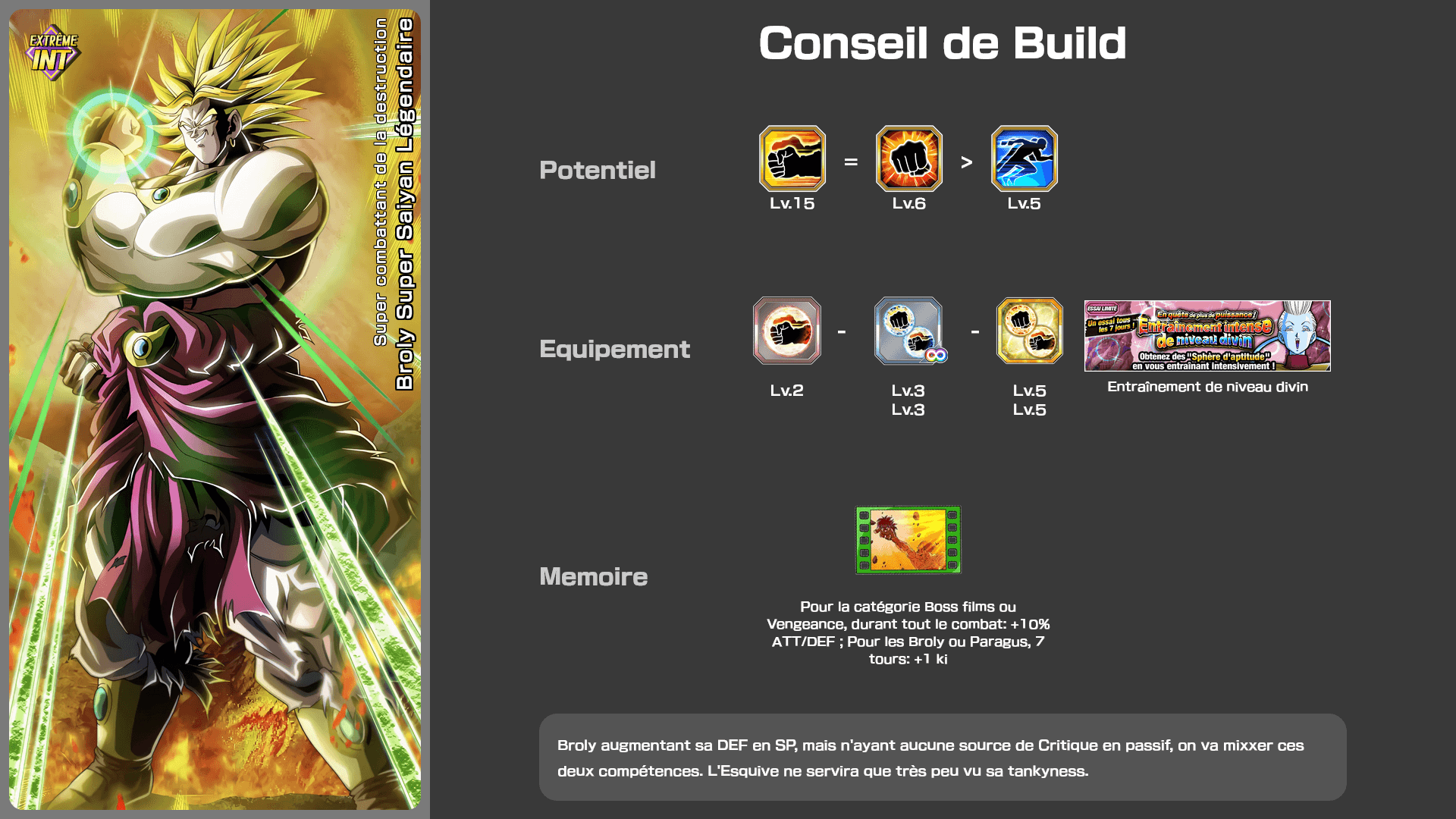 Fiche n°2 Broly Super Saiyan Légendaire : Super combattant de la destruction