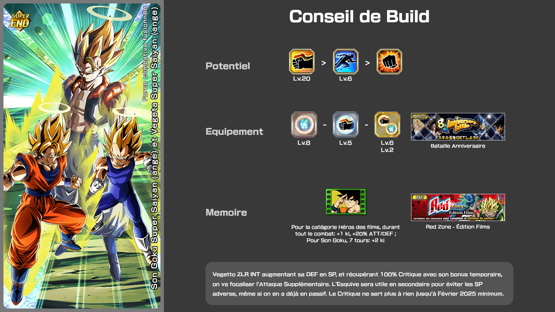 Fiche n°2 Son Goku Super Saiyan (ange) et Vegeta Super Saiyan (ange) : Force combative fusionnée