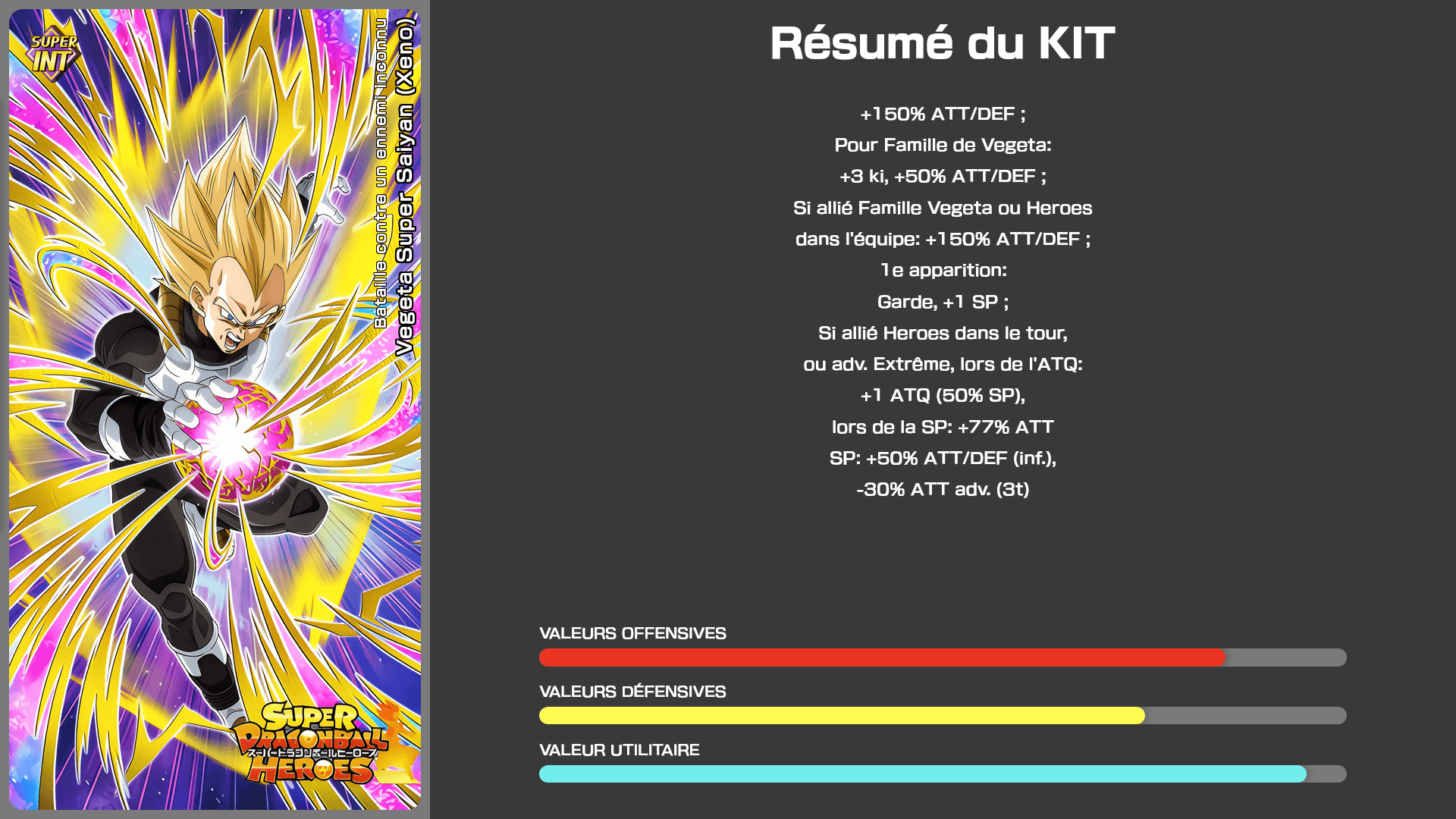 Fiche n°1 Vegeta Super Saiyan (Xeno) : Bataille contre un ennemi inconnu