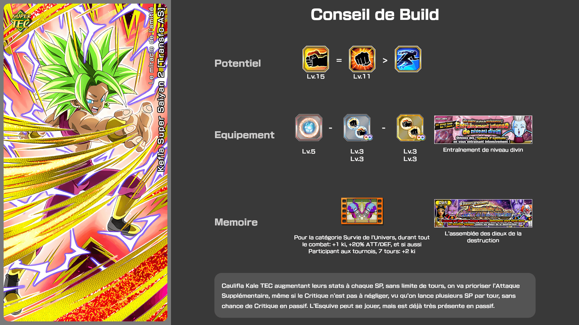 Fiche n°2Kefla Super Saiyan 2 [Transfo AS] : Miracle de l'amitié