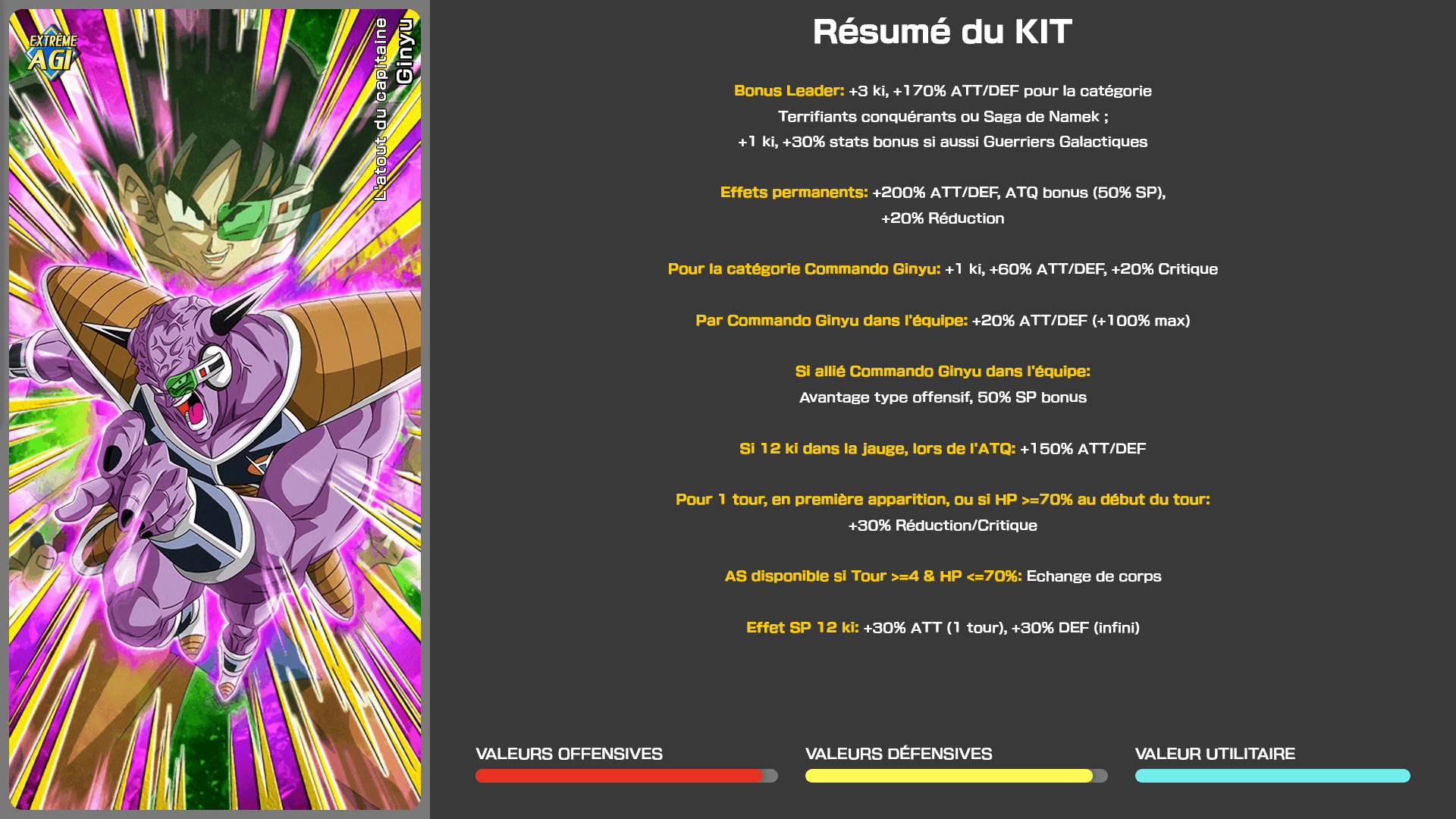 Fiche n°1Ginyu : Dernier recours du capitaine