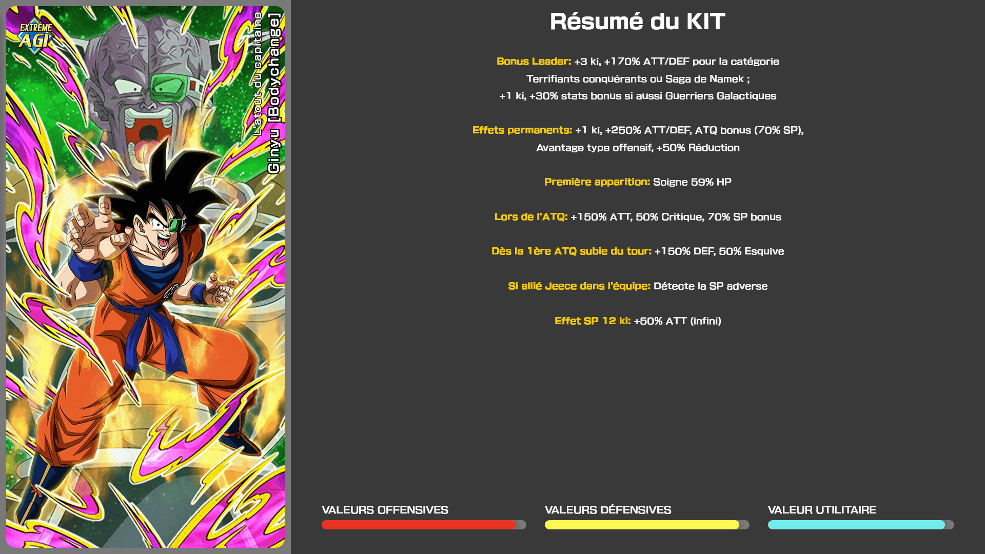 Fiche n°1Ginyu [Bodychange] : Dernier recours du capitaine
