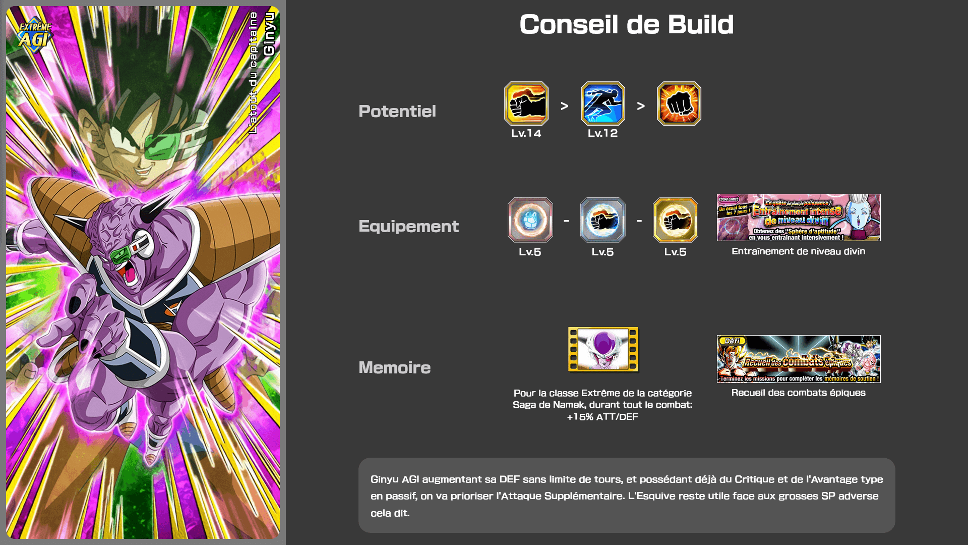Fiche n°2Ginyu : Dernier recours du capitaine
