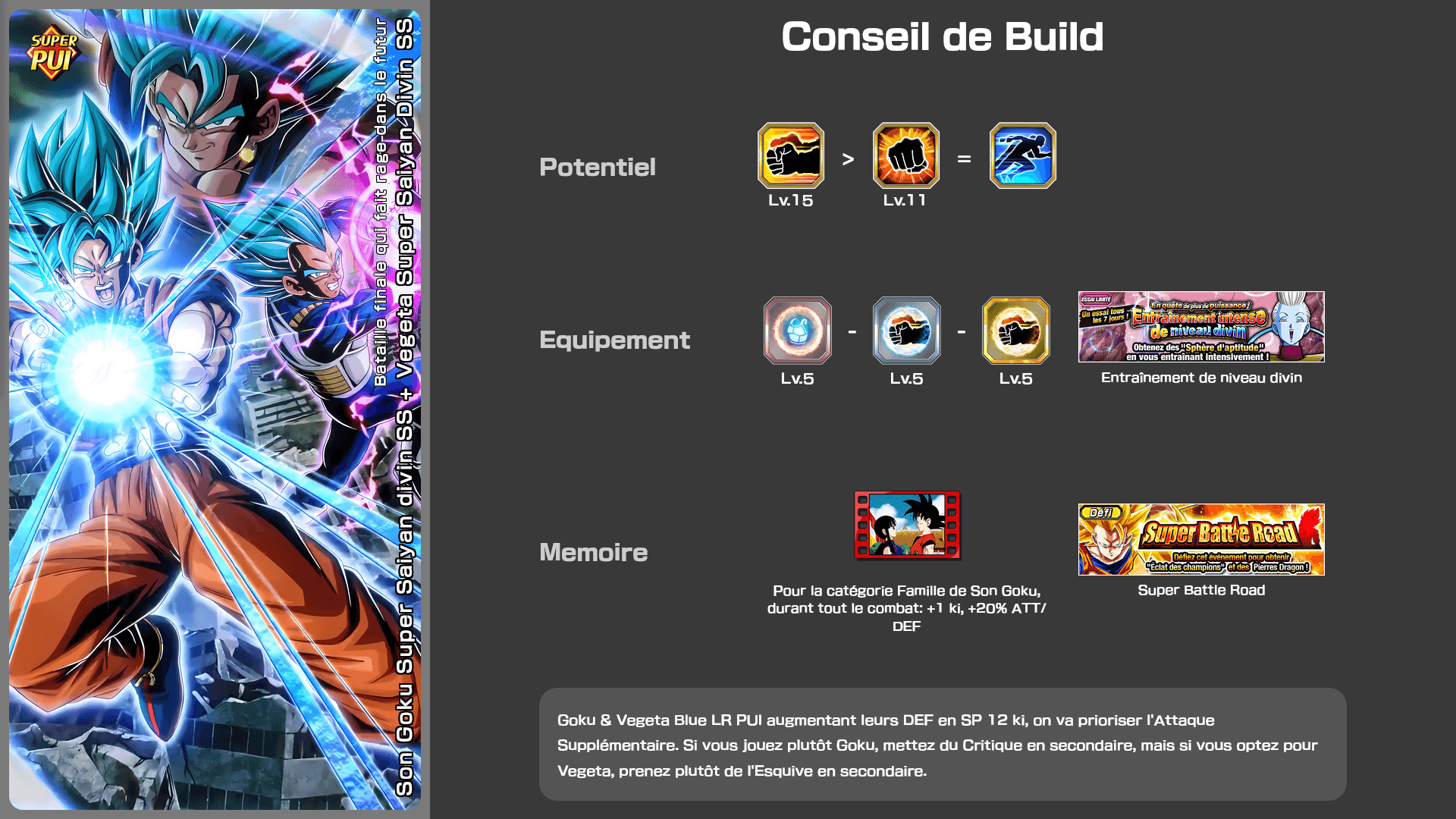 Fiche n°2Son Goku Super Saiyan divin SS + Vegeta Super Saiyan Divin SS : Bataille finale qui fait rage dans le futur
