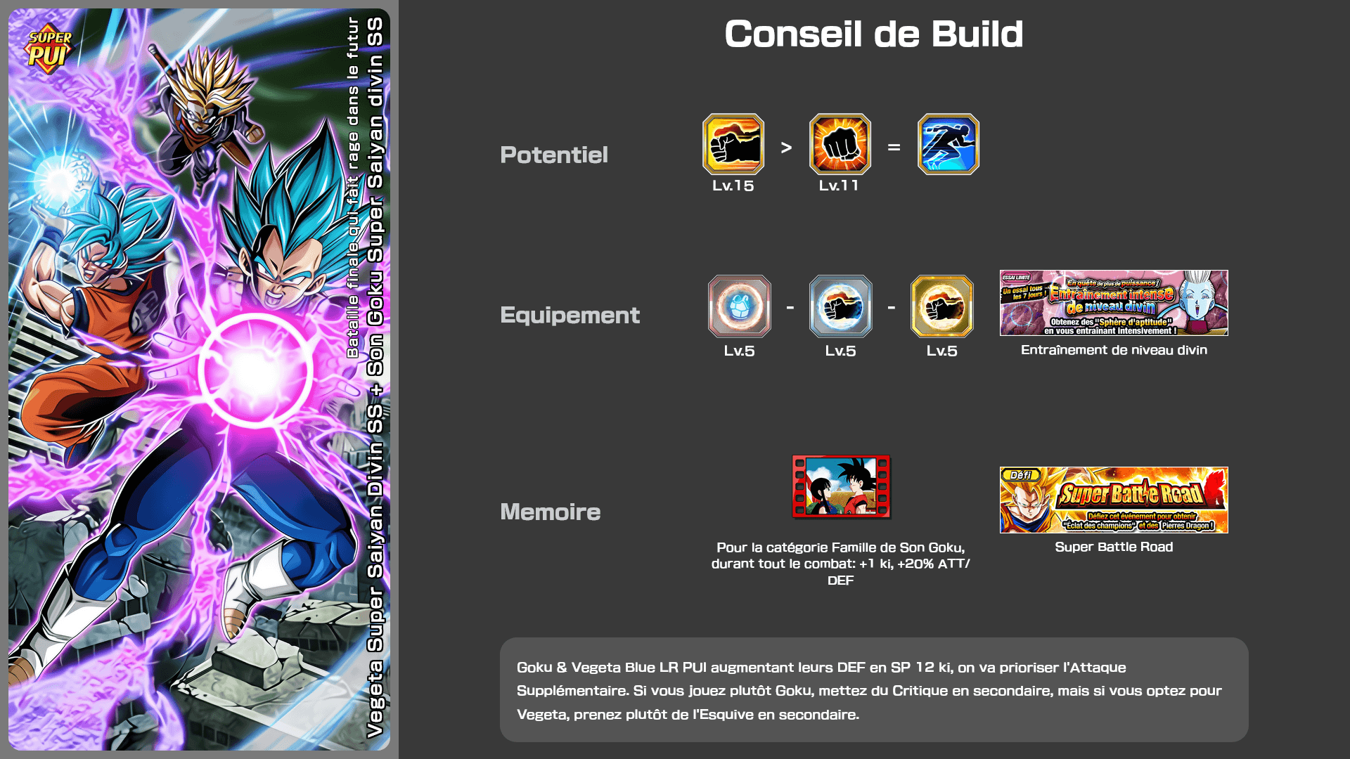 Fiche n°2Vegeta Super Saiyan Divin SS + Son Goku Super Saiyan divin SS : Bataille finale qui fait rage dans le futur