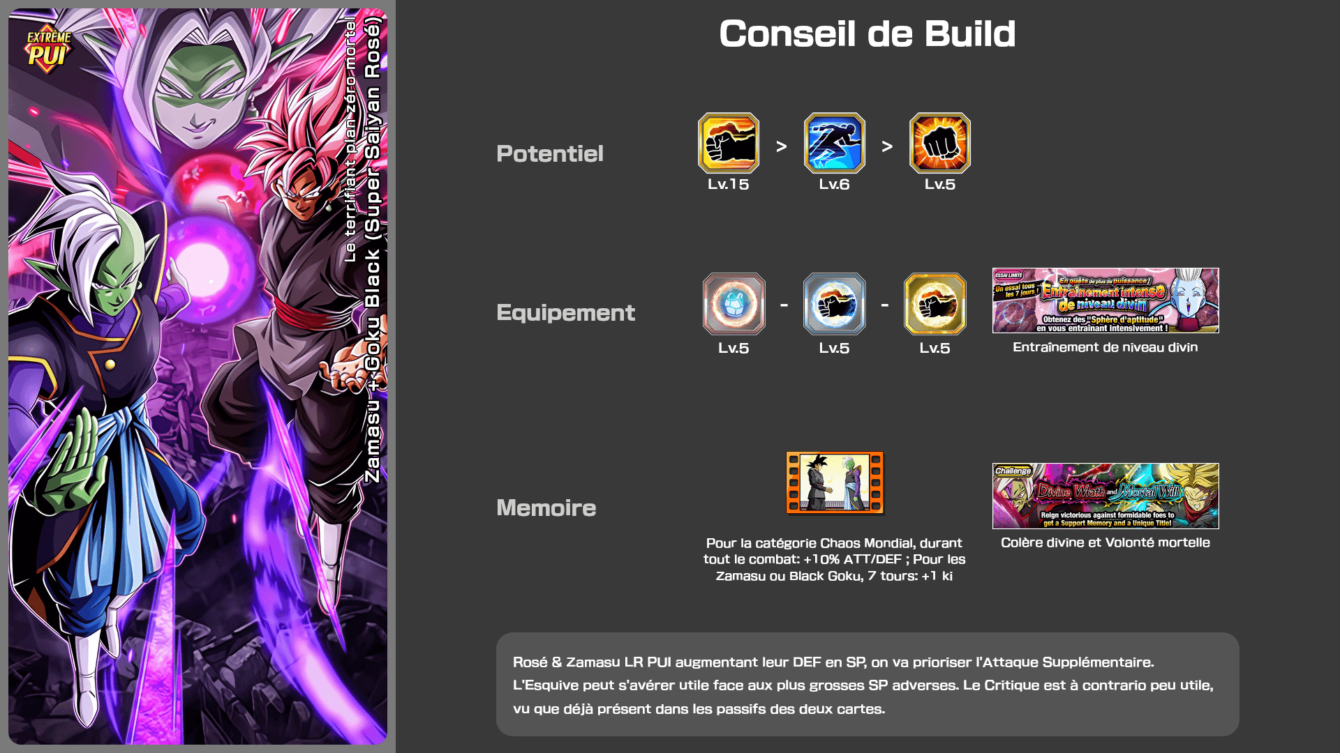Fiche n°2Zamasu + Goku Black (Super Saiyan Rosé) : Le terrifiant plan zéro mortel