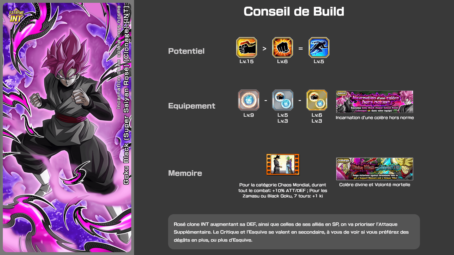 Fiche n°2Goku Black (Super Saiyan Rosé) (Clonage) [INT] : Incarnation d'une colère hors norme