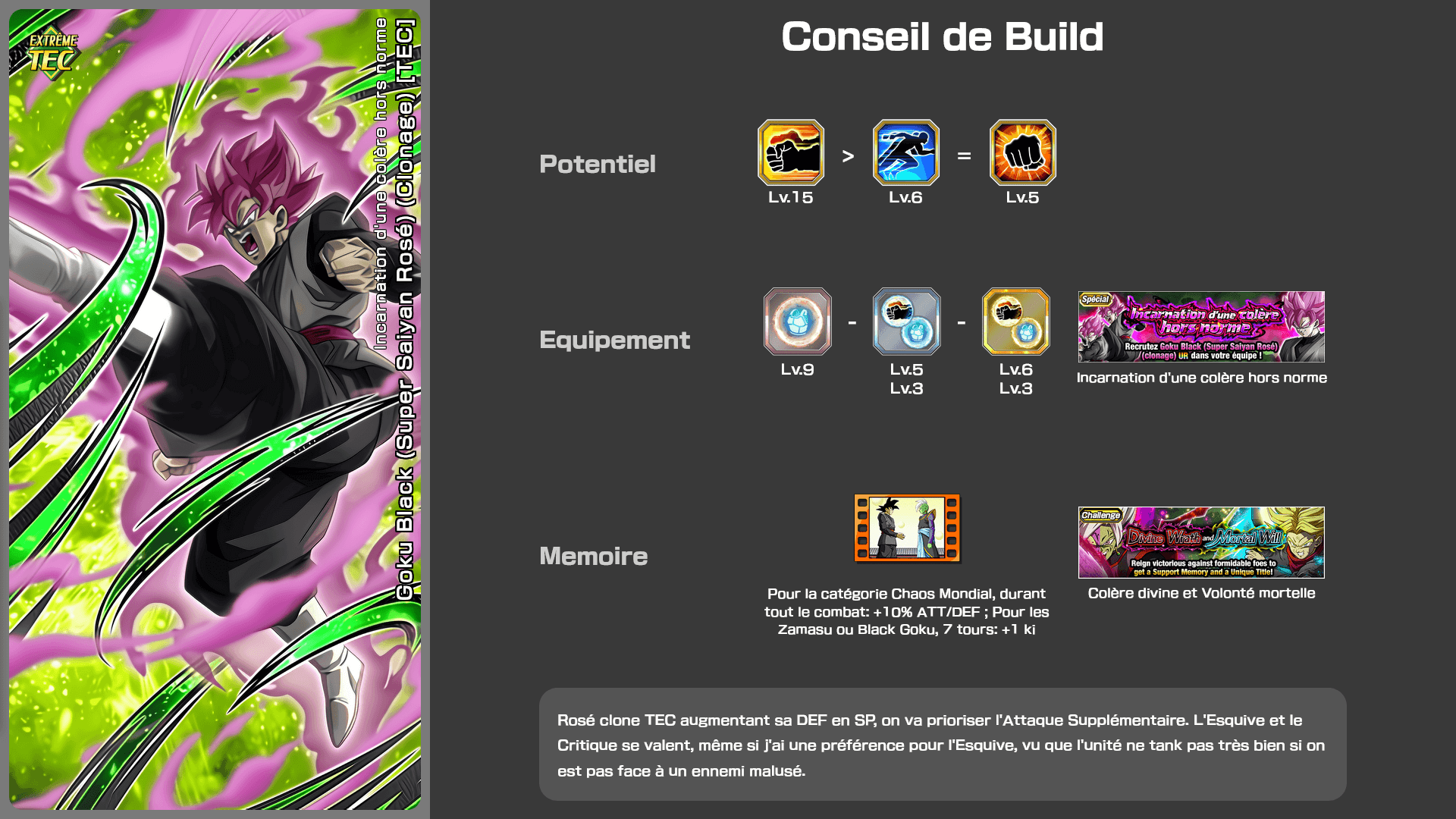 Fiche n°2Goku Black (Super Saiyan Rosé) (Clonage) [TEC] : Incarnation d'une colère hors norme