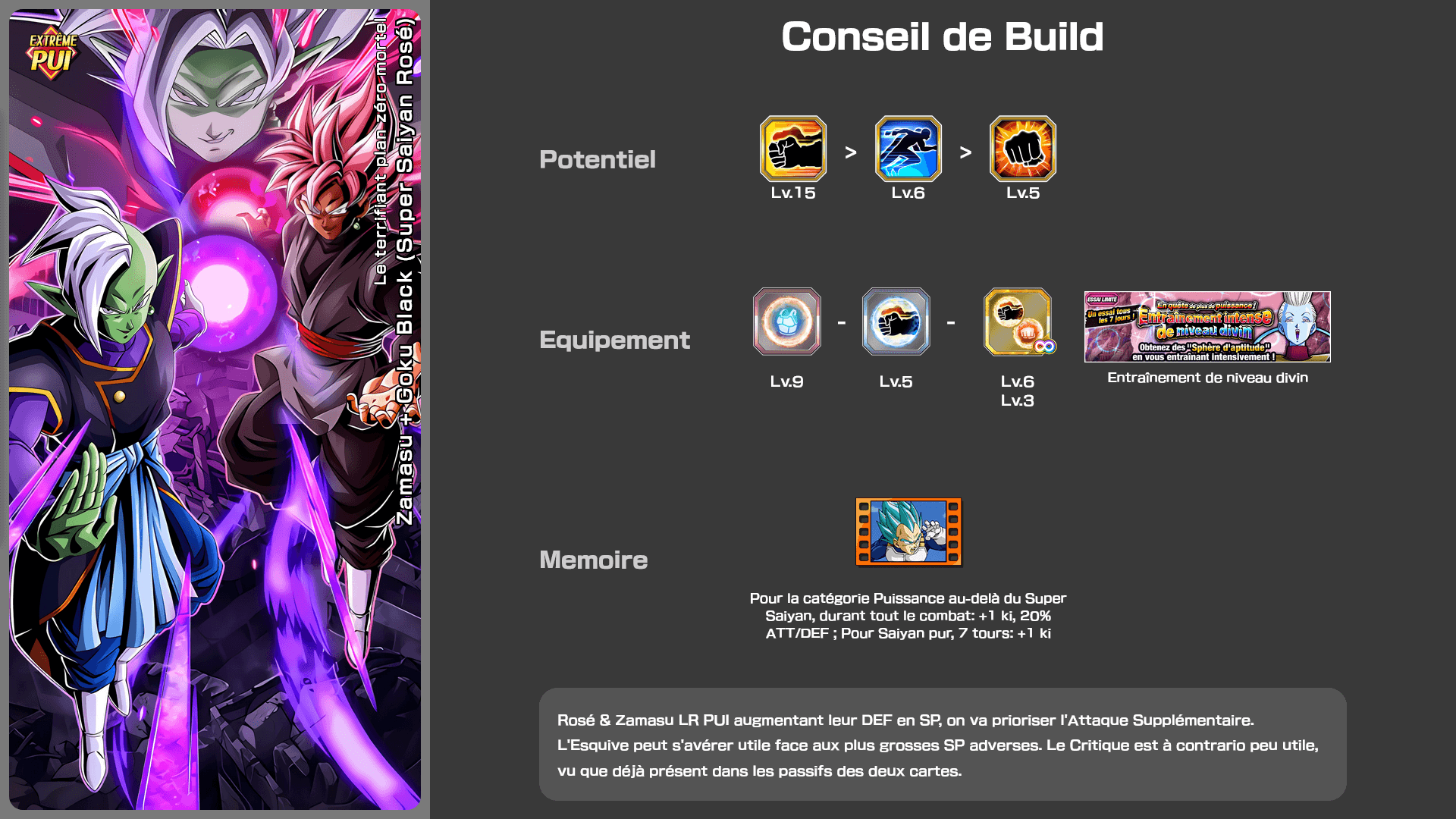 Fiche n°2Zamasu + Goku Black (Super Saiyan Rosé) : Le terrifiant plan zéro mortel