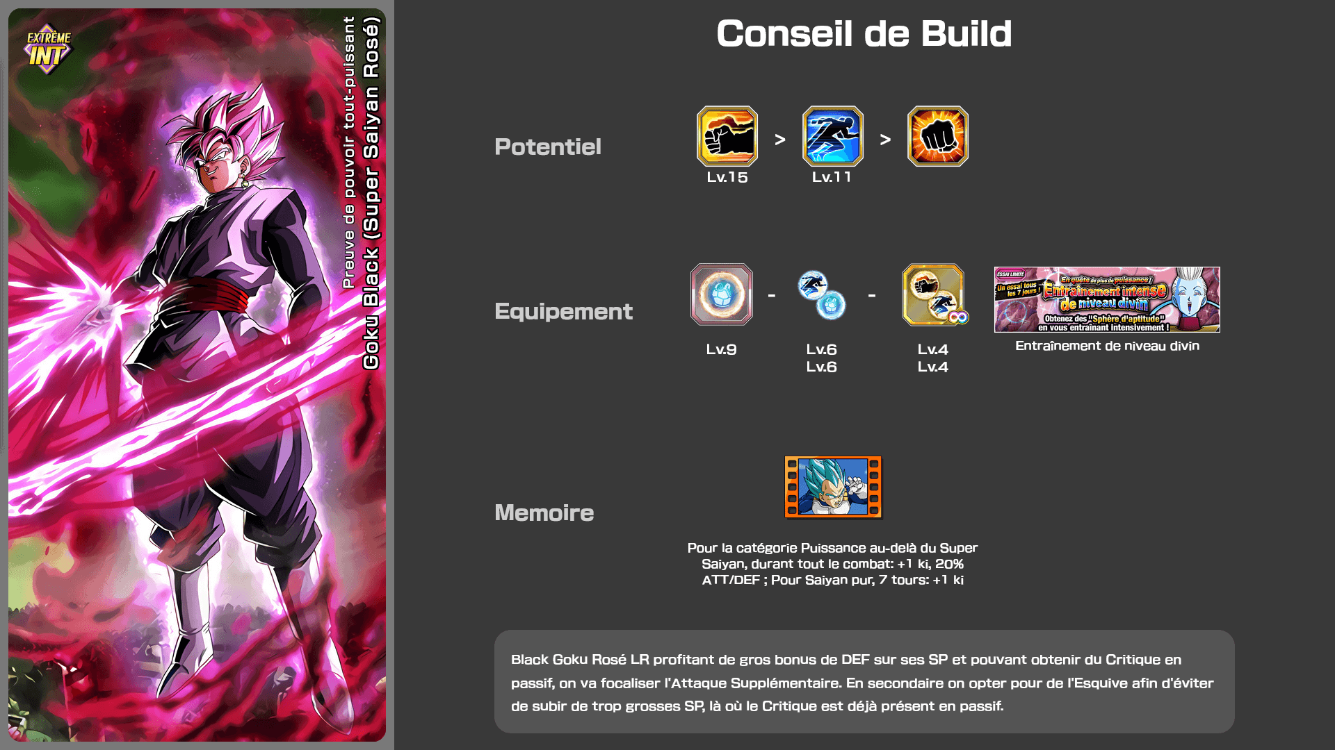 Fiche n°2Goku Black (Super Saiyan Rosé) : Preuve de pouvoir tout-puissant