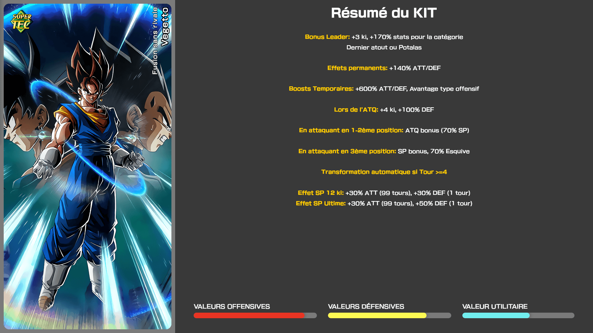Fiche n°1Vegetto : Fusion sans rivale