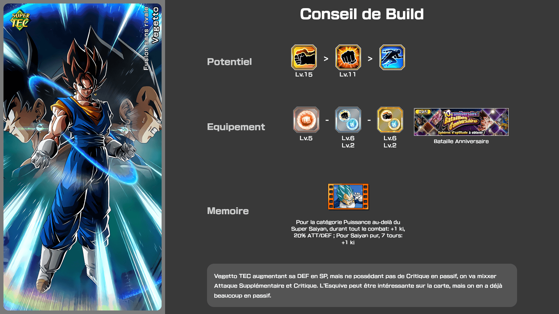 Fiche n°2Vegetto : Fusion sans rivale