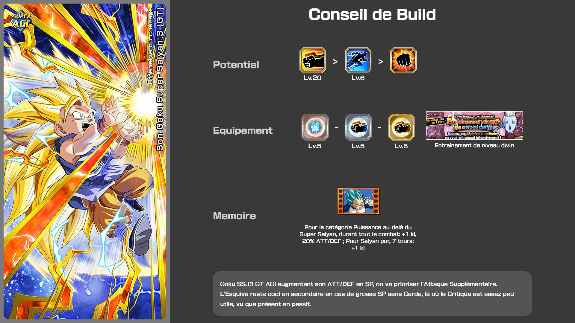 Fiche n°2Son Goku Super Saiyan 3 (GT) : Offensive du courage