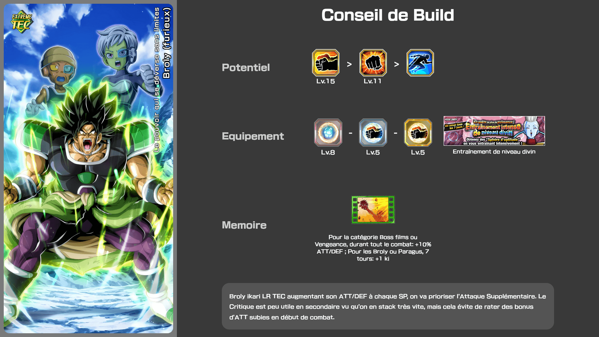 Fiche n°2Broly (furieux) : Le pouvoir qui se déverse sans limites