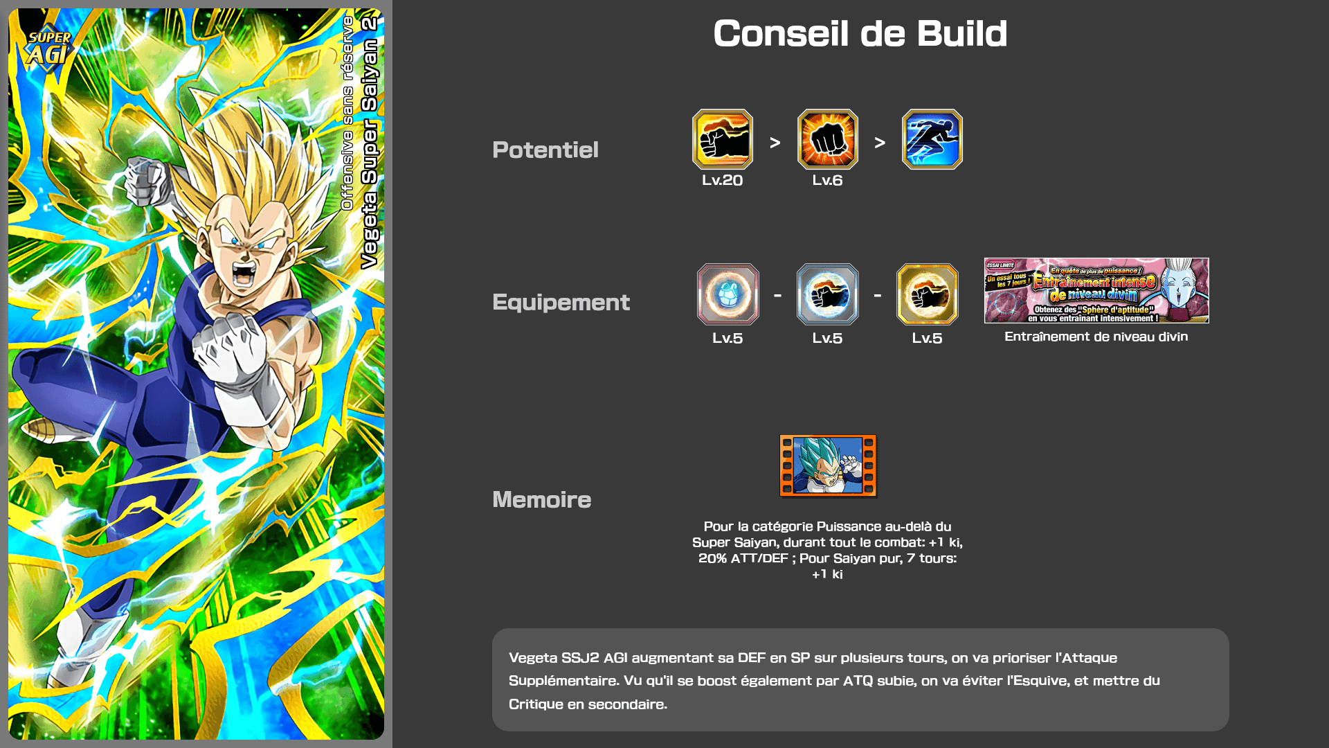 Fiche n°2Vegeta Super Saiyan 2 : Offensive sans réserve