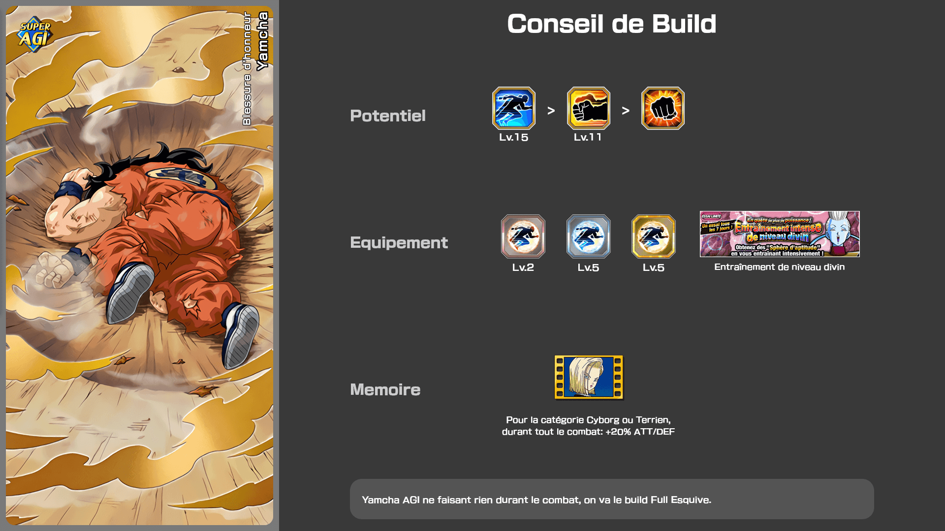 Fiche n°1Yamcha : Blessure d'honneur