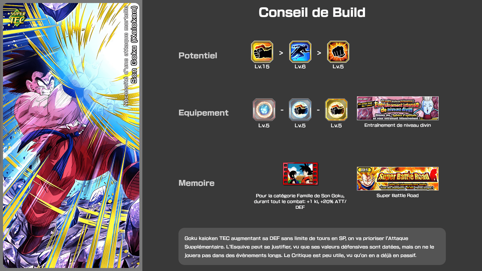 Fiche n°2Son Goku (Kaioken) : Nécessité d'une attaque mortelle