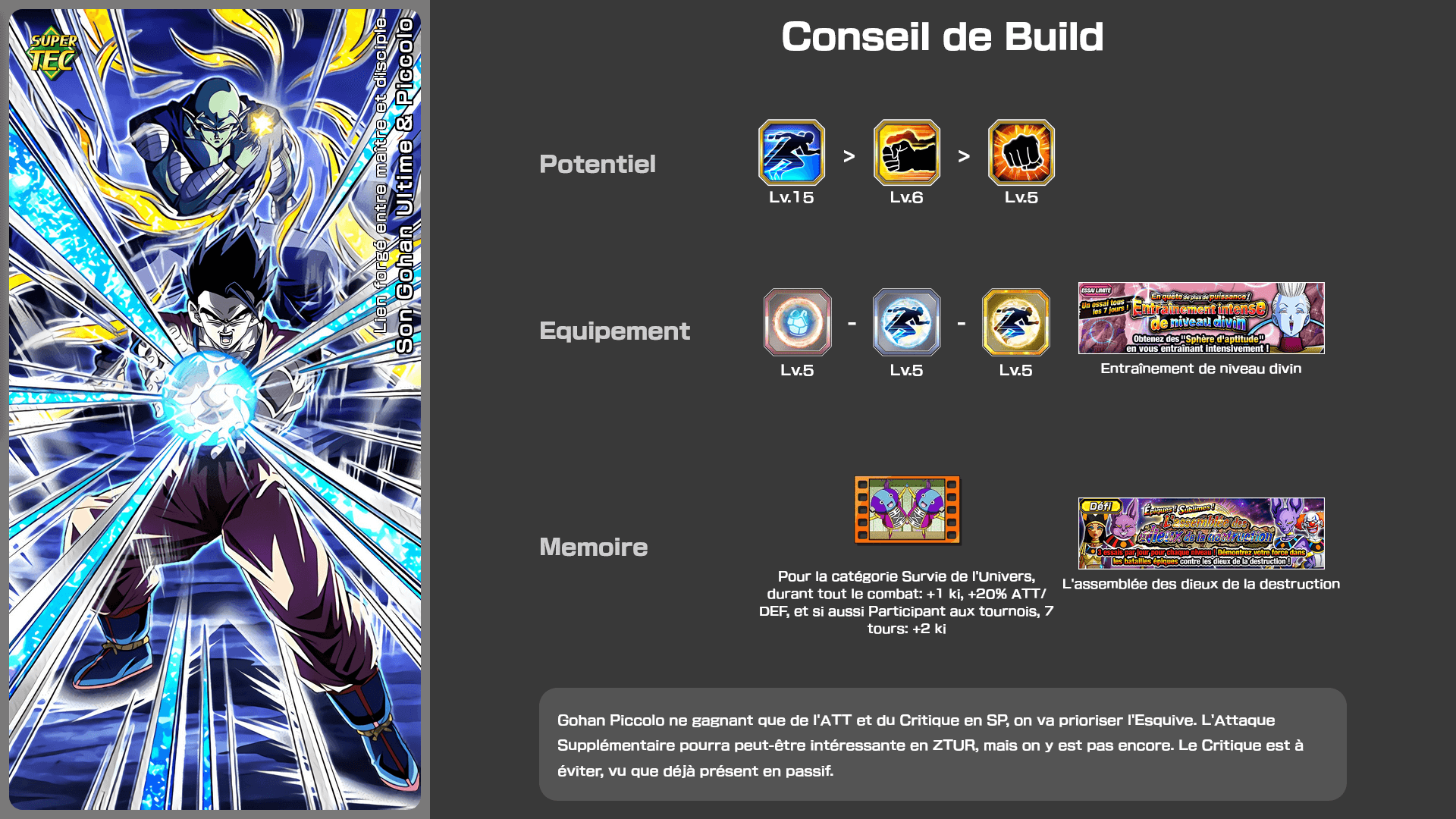 Fiche n°1Son Gohan Ultime & Piccolo : Lien forgé entre maître et disciple