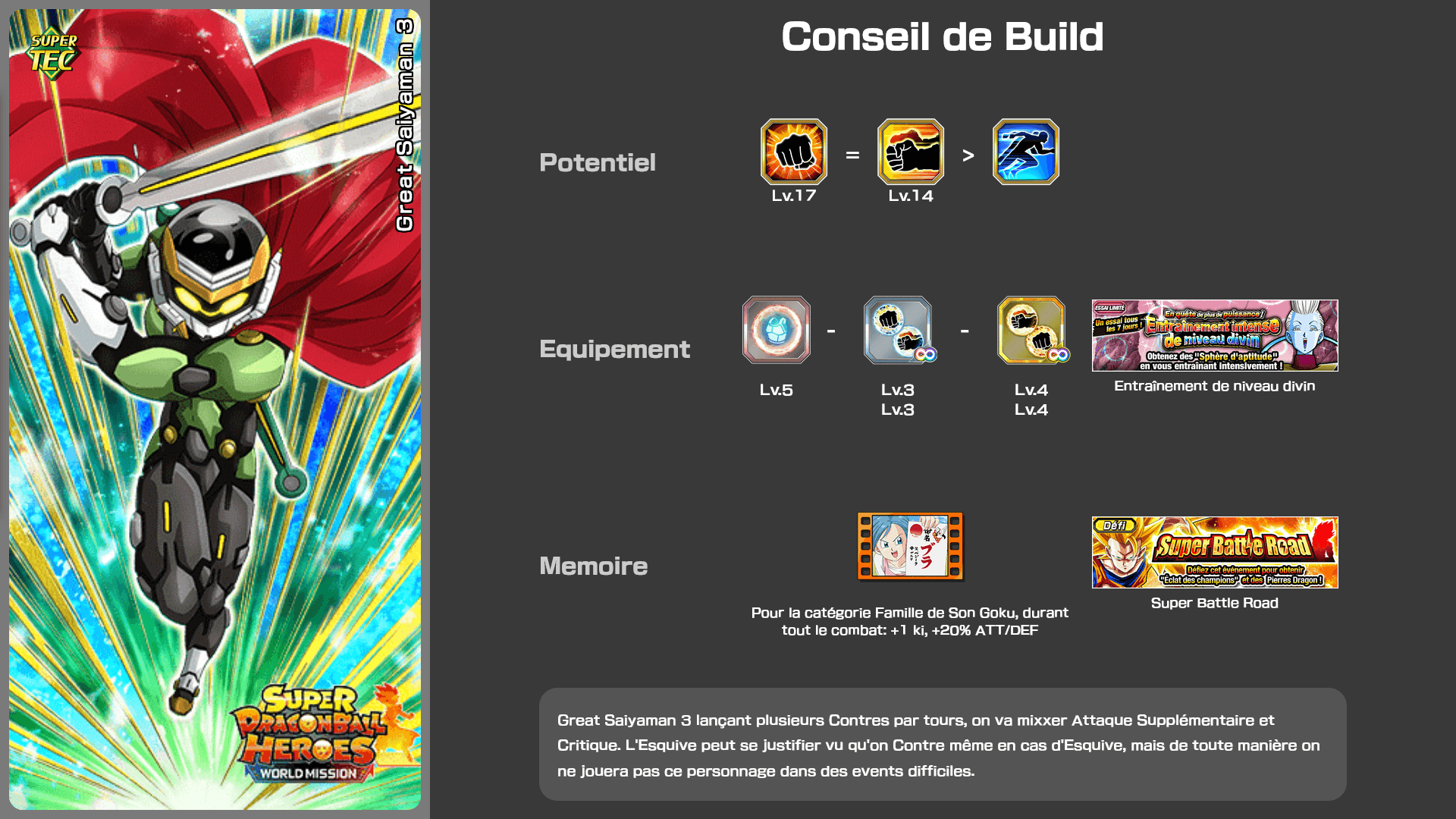 Fiche n°1Great Saiyaman 3 : Celui qui connecte les mondes