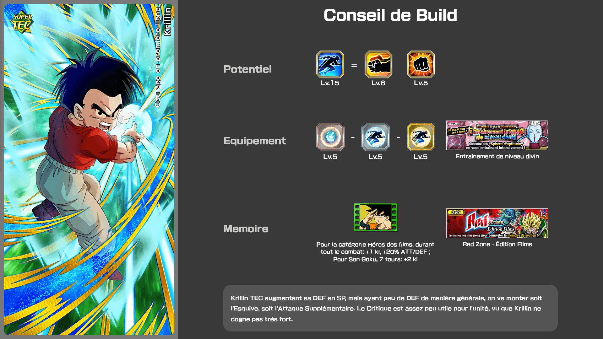 Fiche n°2Krillin : Courage en première ligne