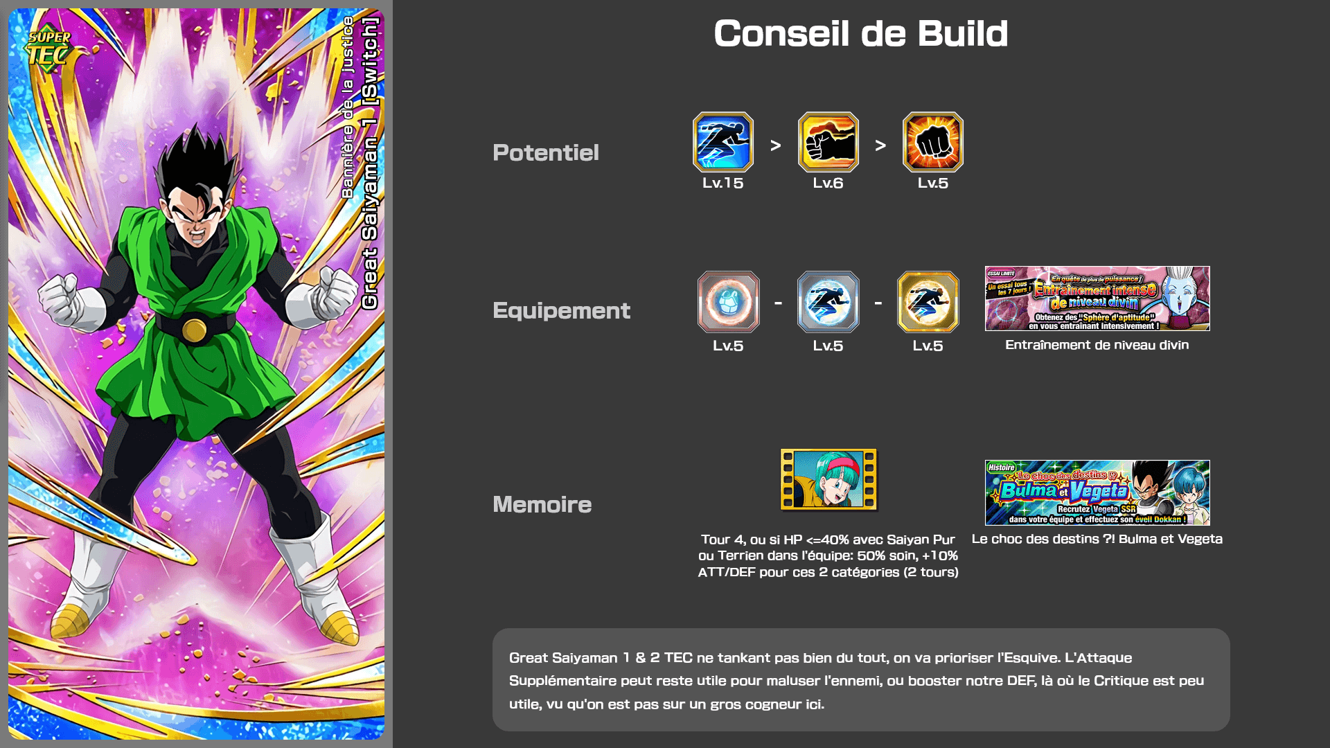 Fiche n°1Great saiyaman [Switch] : Justice montante