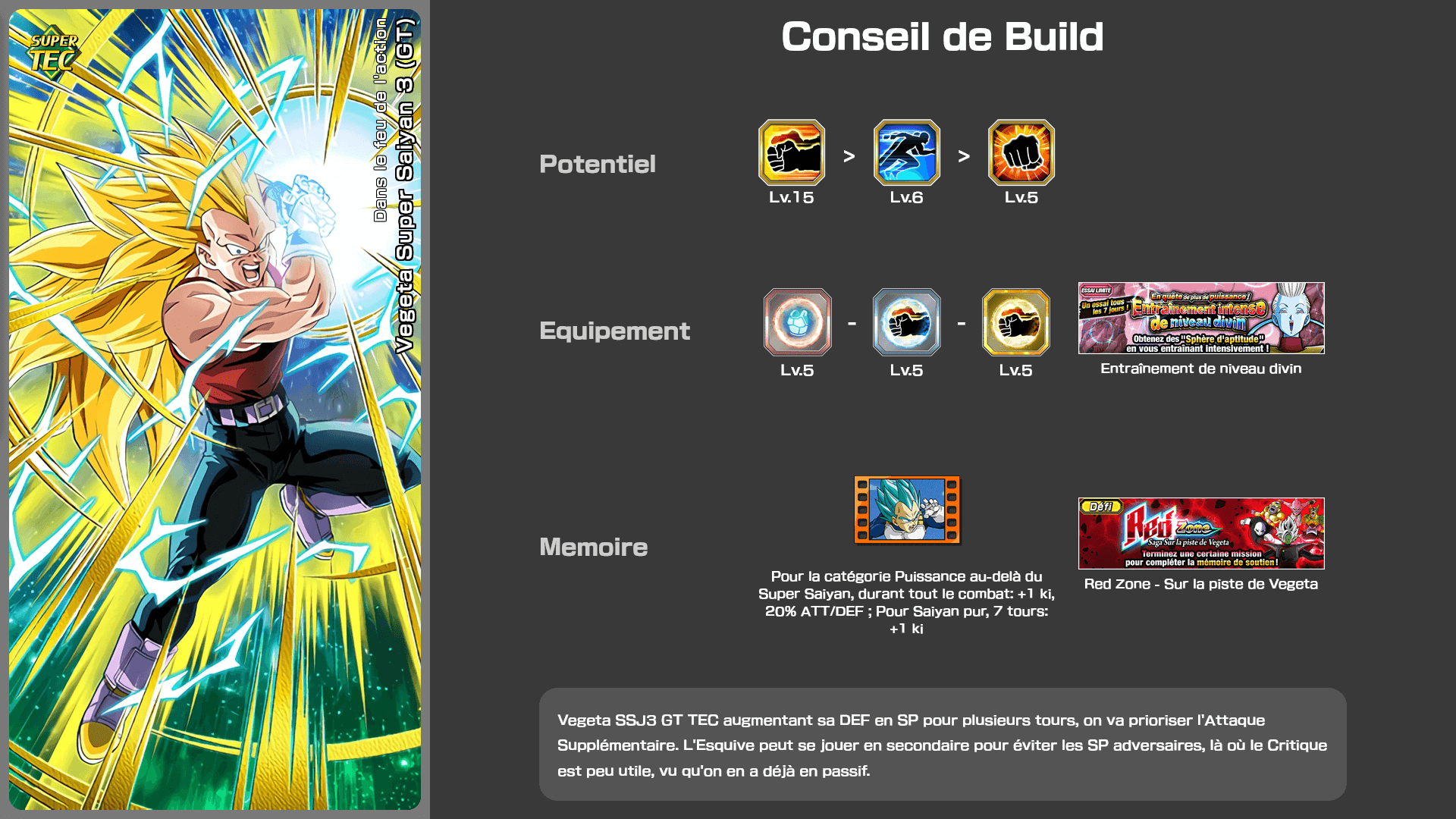 Fiche n°1Vegeta Super Saiyan 3 (GT) : Dans le feu de l'action