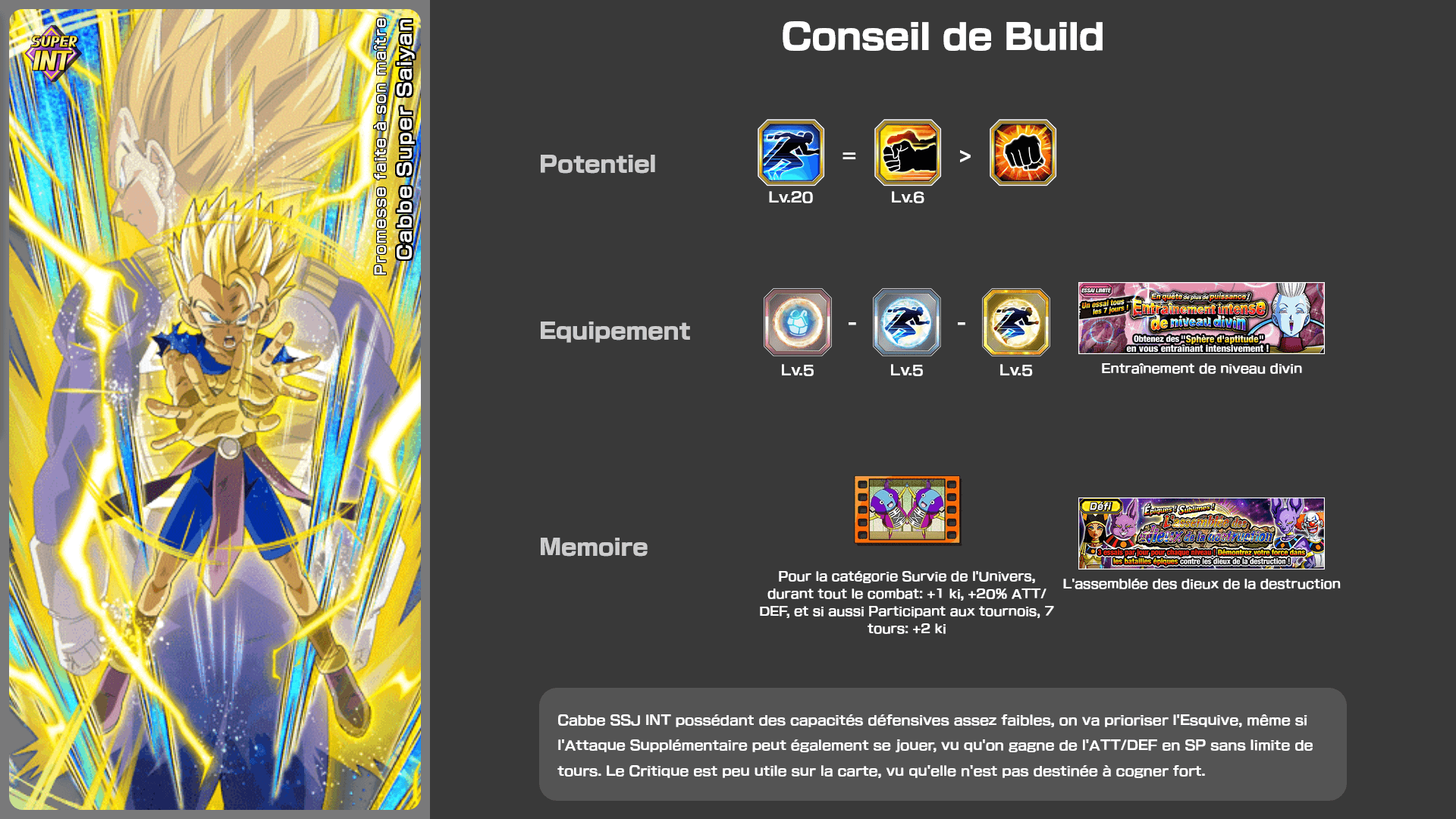 Fiche n°1Cabbe Super Saiyan : Promesse avec le maître