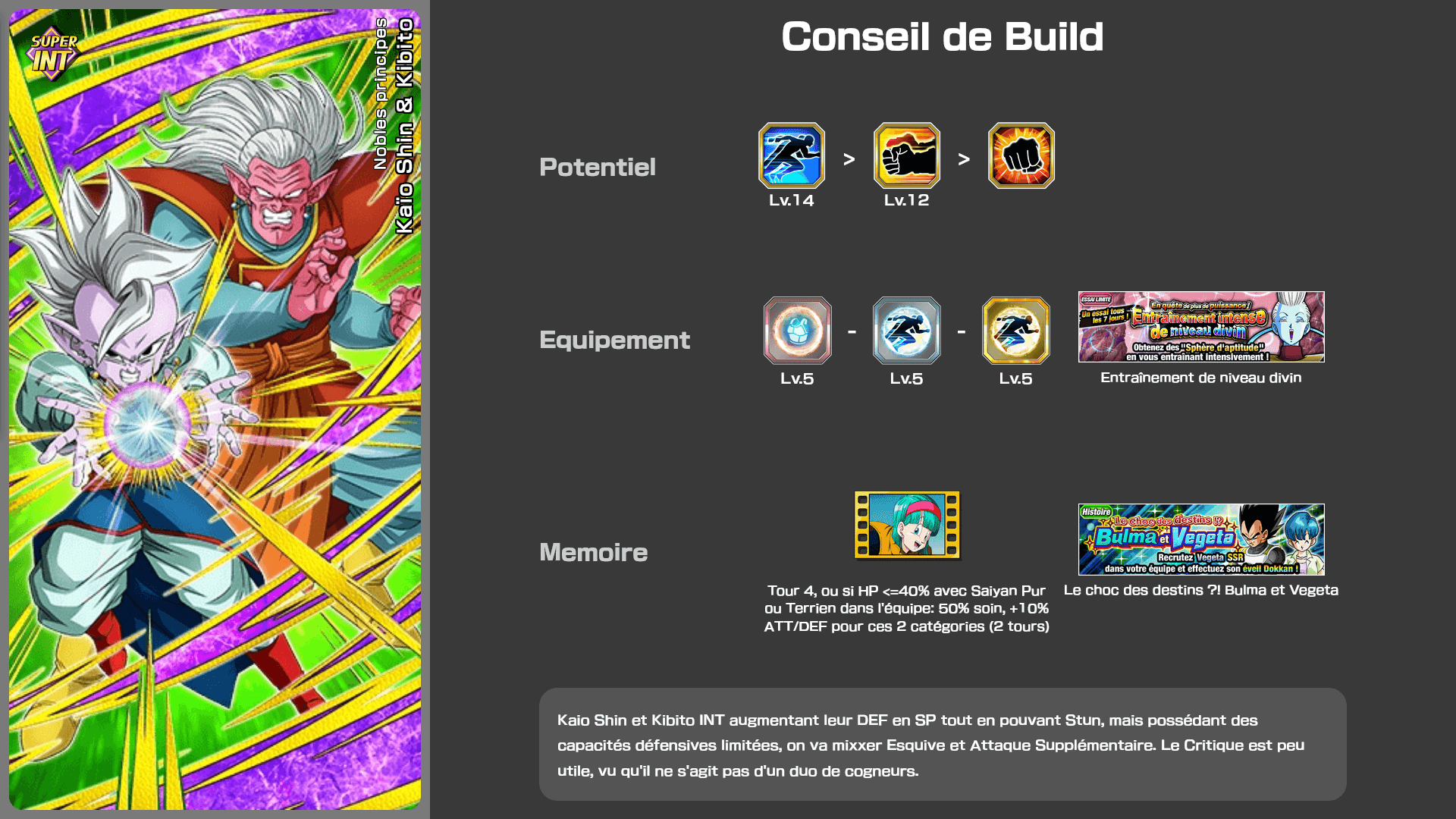 Fiche n°1Kaio shin et Kibito : Noble conviction