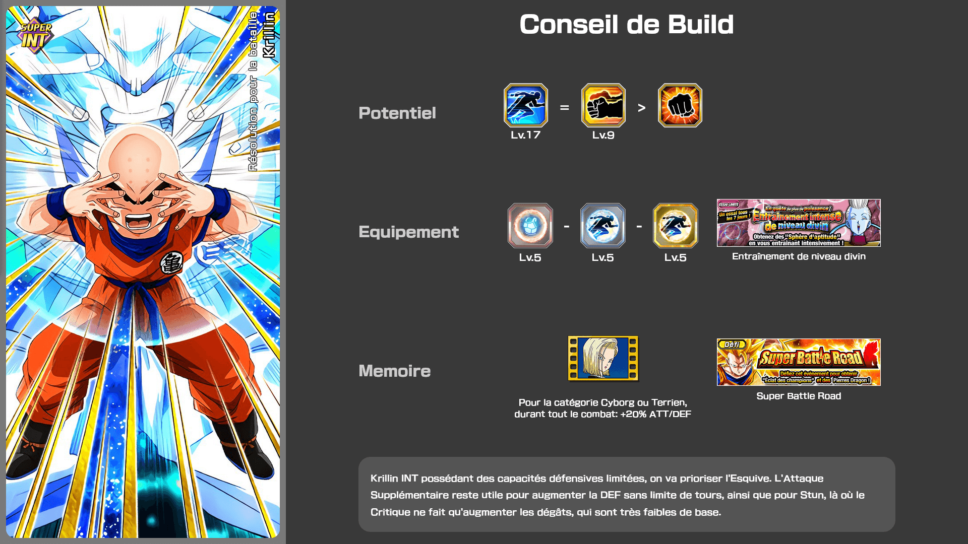 Fiche n°2Krillin : Résolution pour la bataille