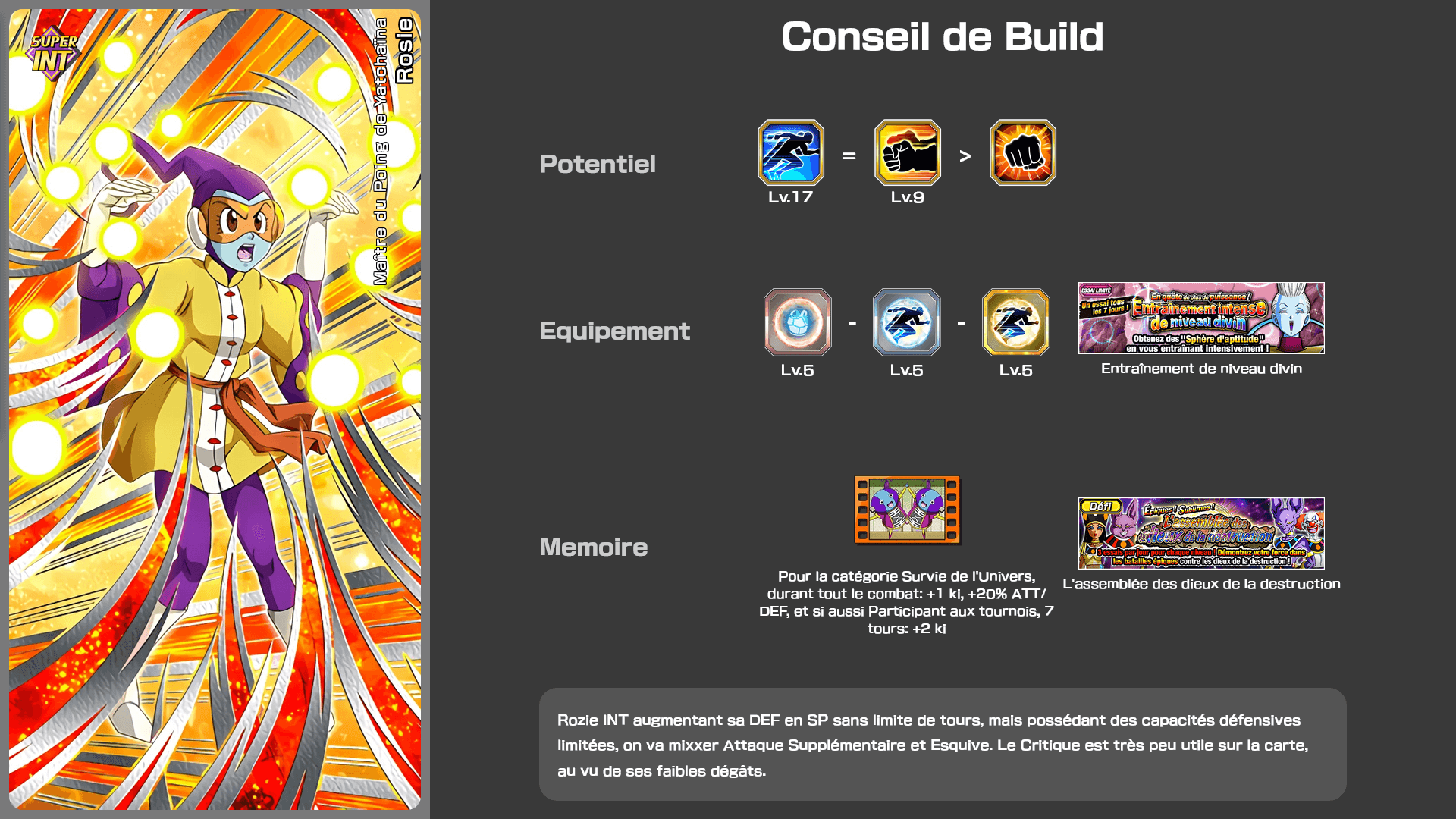 Fiche n°1Rozie : Maître du Poing de Yatchaïna