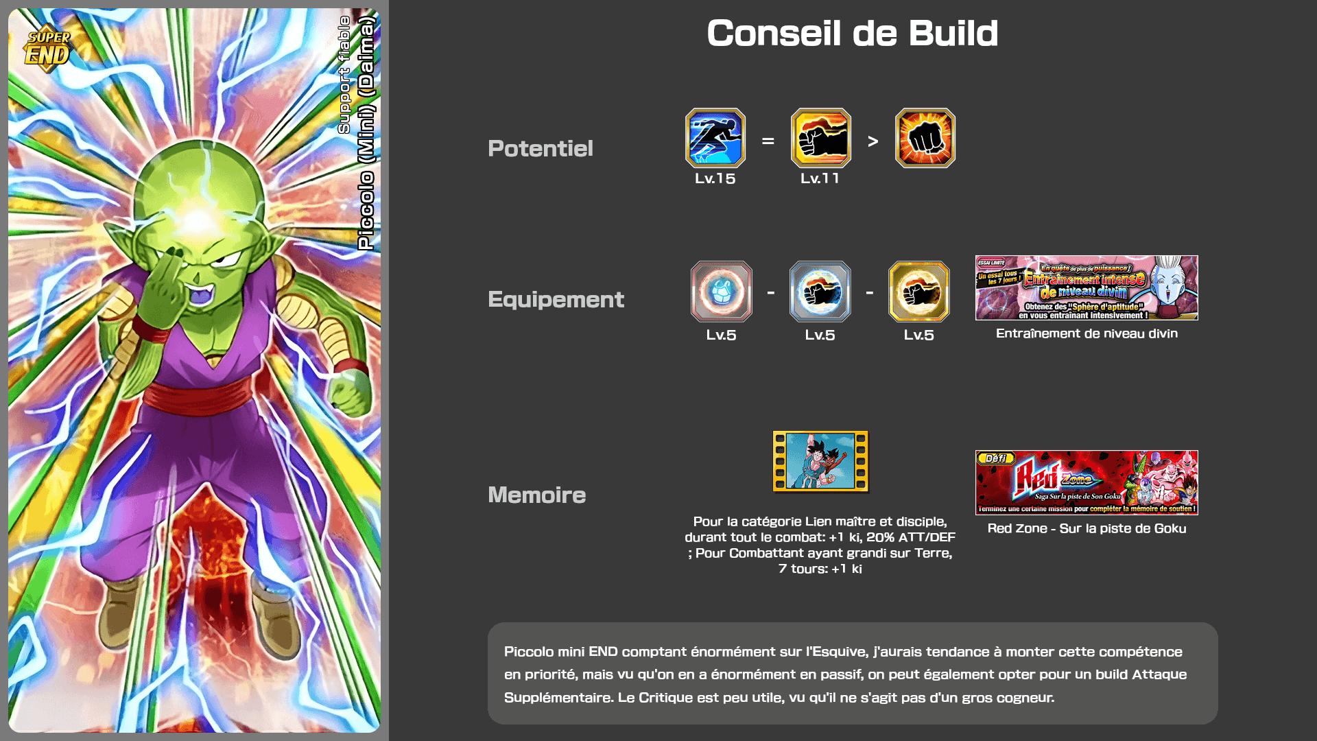 Fiche n°2Piccolo (Mini) (Daima) : Support fiable