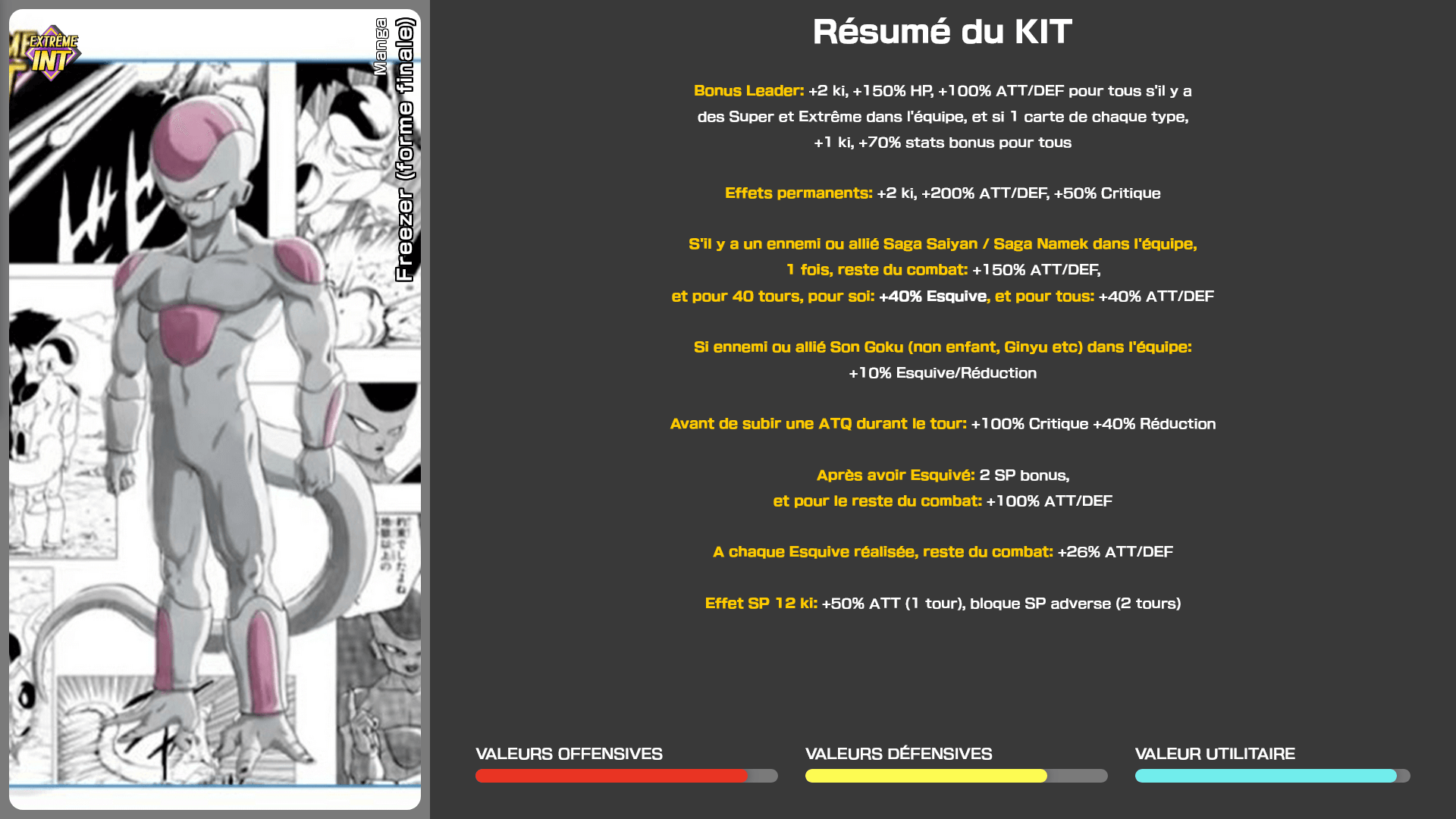 Fiche n°1Freezer (forme finale) : Manga