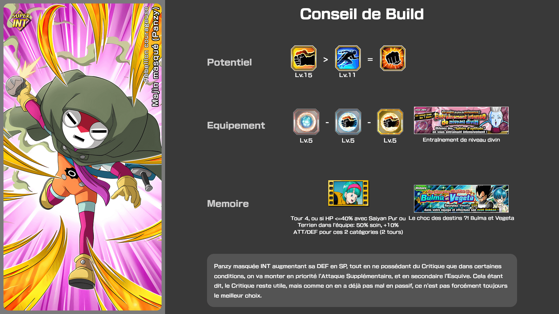 Fiche n°2Majin masqué (Panzy) : Rébellion courageuse