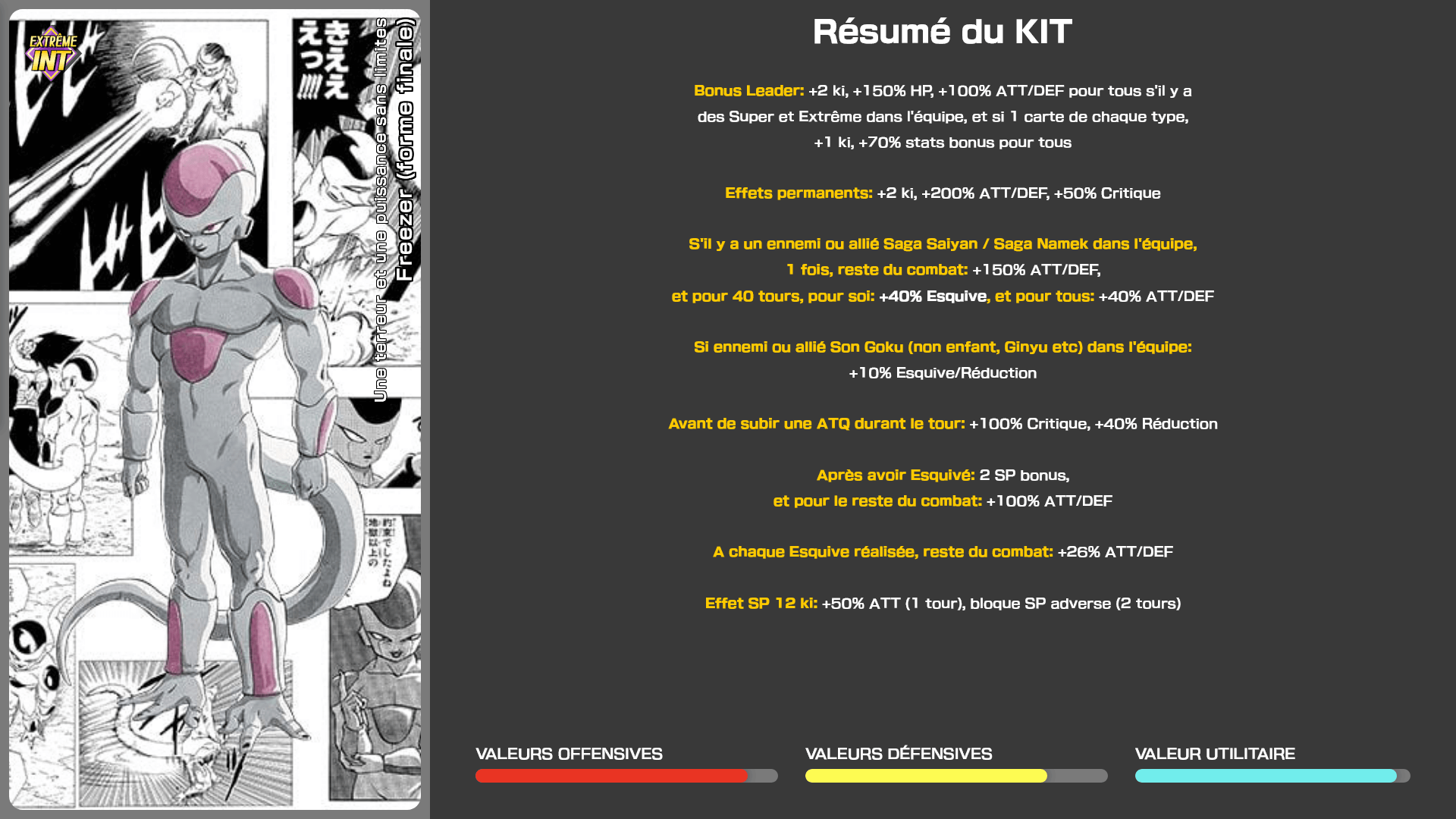 Fiche n°2Freezer (forme finale) : Manga