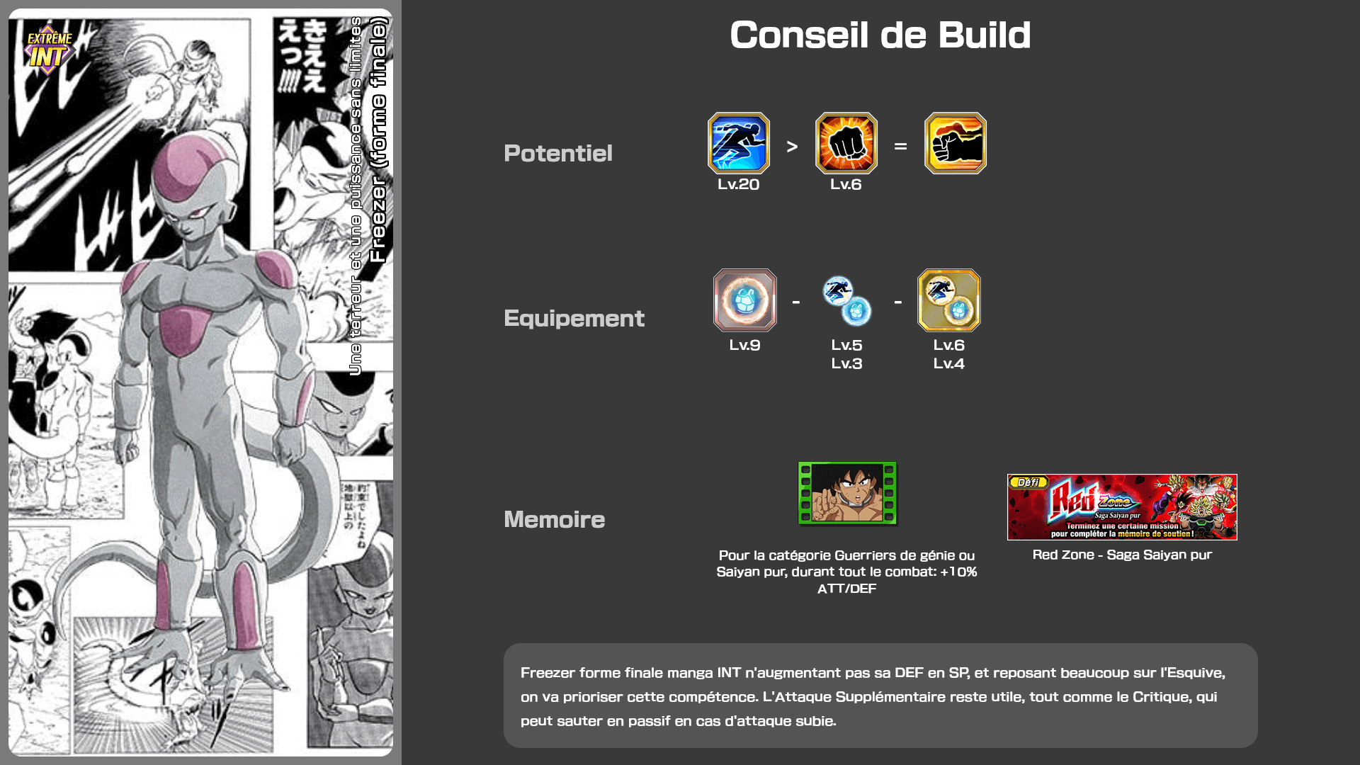 Fiche n°2Freezer (forme finale) : Manga