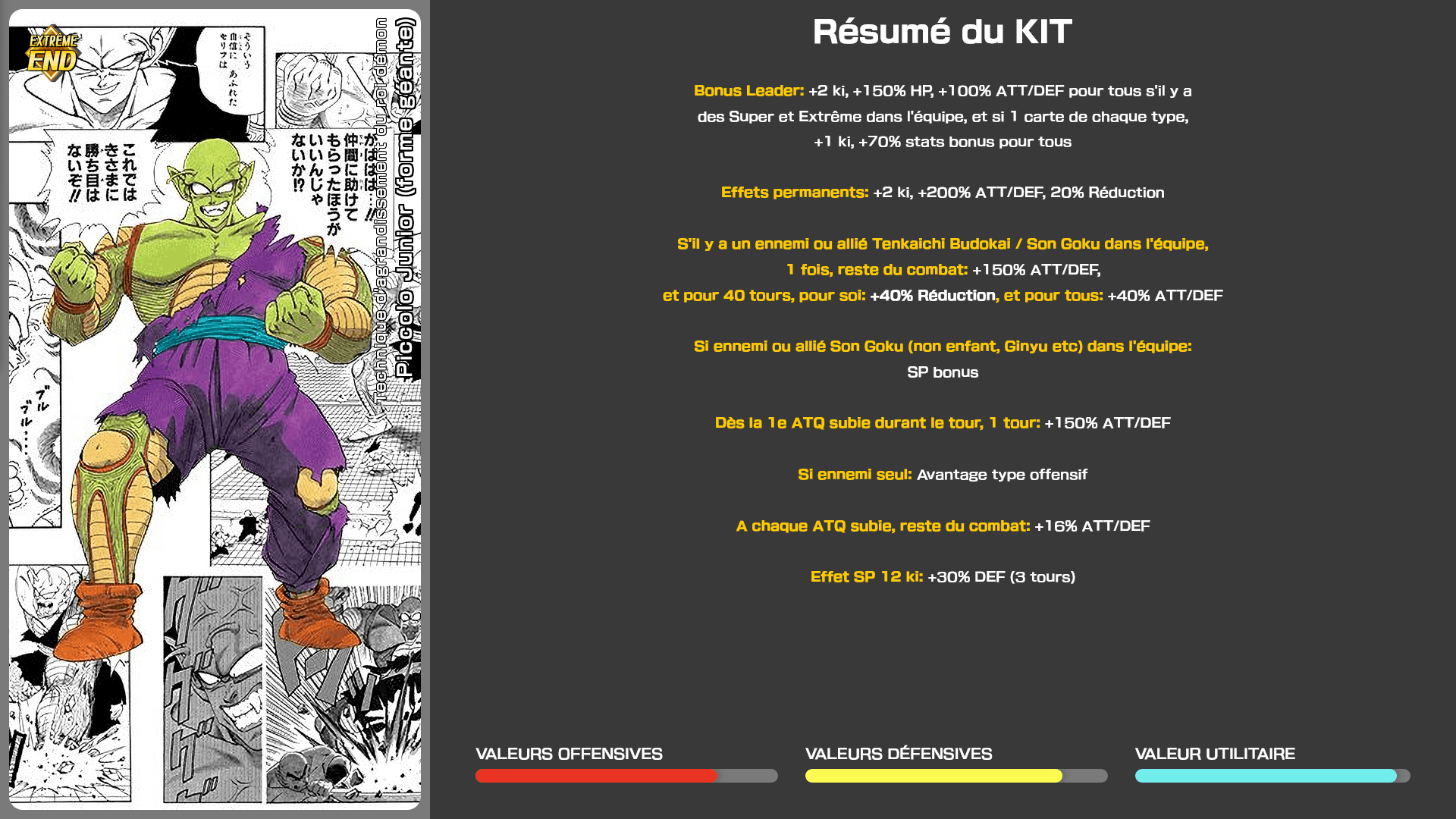 Fiche n°2Piccolo Junior (forme géante) : Technique d'agrandissement du roi démon
