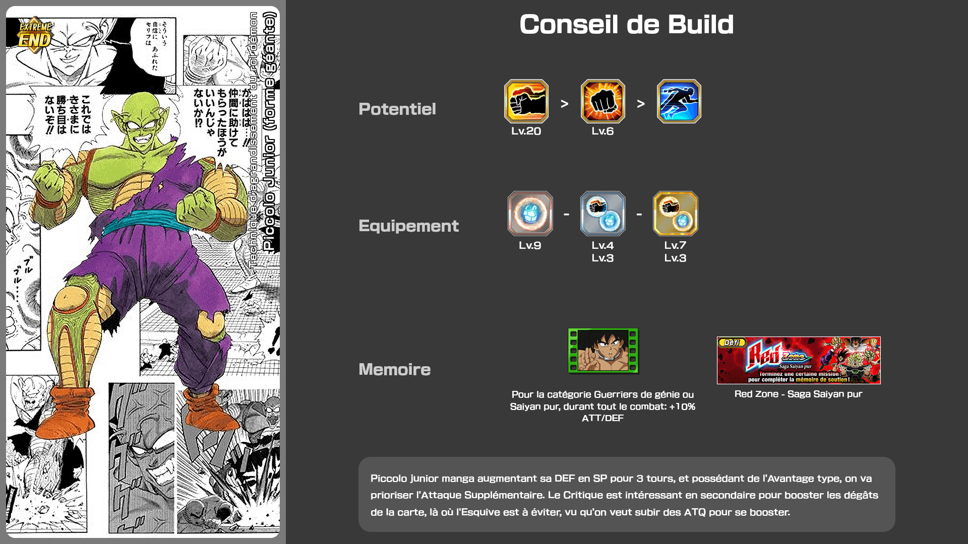Fiche n°2Piccolo Junior (forme géante) : Technique d'agrandissement du roi démon