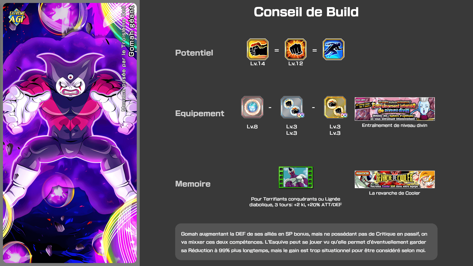 Fiche n°2Gomah géant : Menace posée par le Troisième Oeil