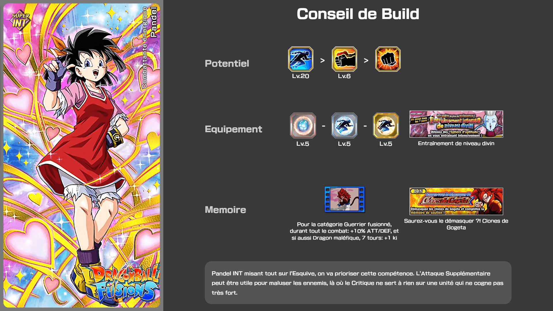 Fiche n°1Pandel : Combattante énergique