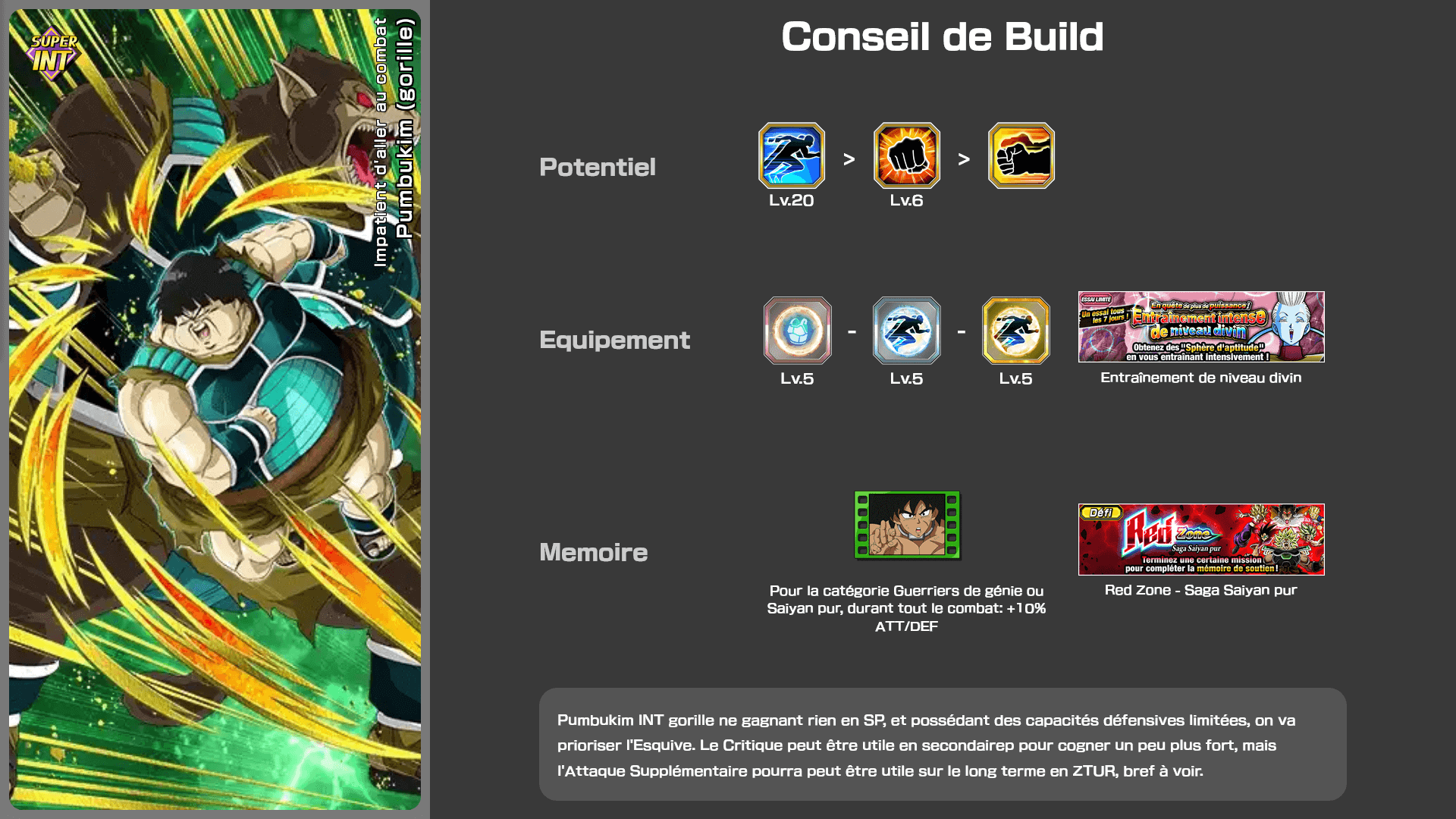 Fiche n°1Pumbukim (gorille) : Impatient d'aller au combat