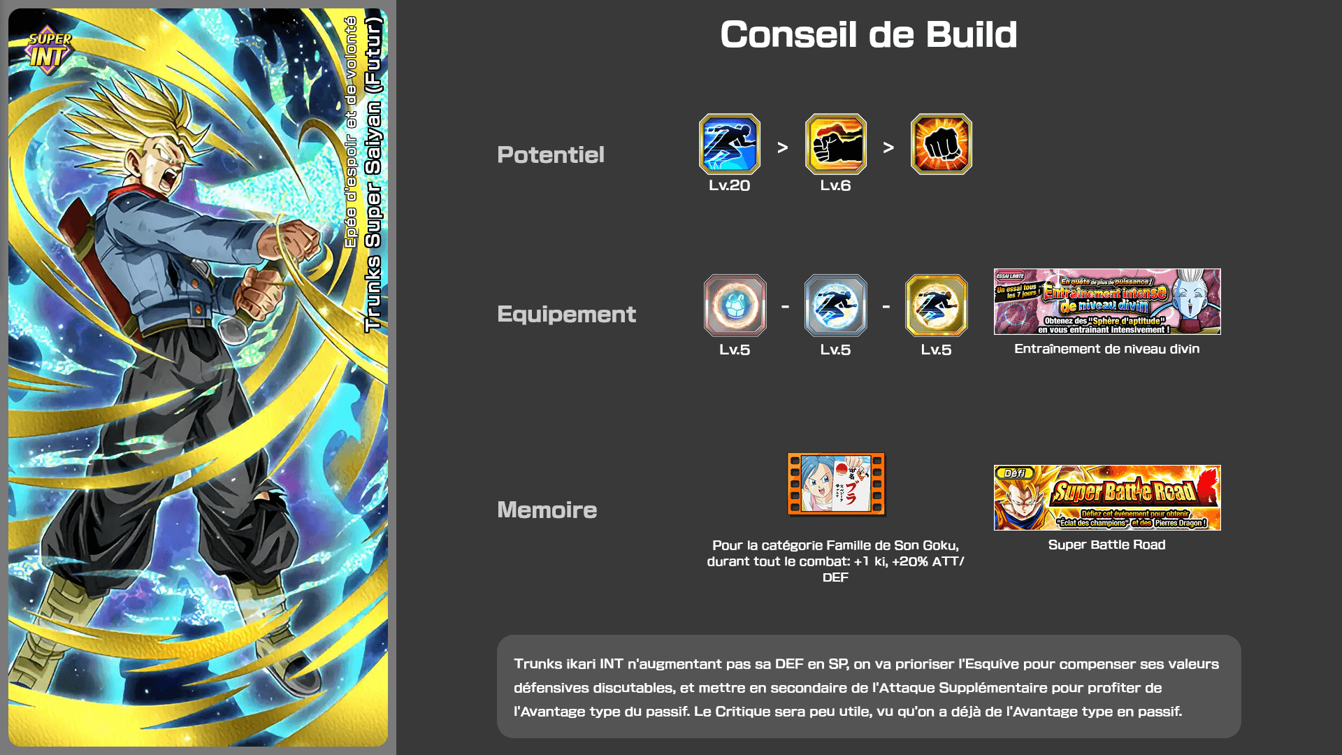 Fiche n°2Trunks Super Saiyan (Futur) : Epée d'espoir et de volonté