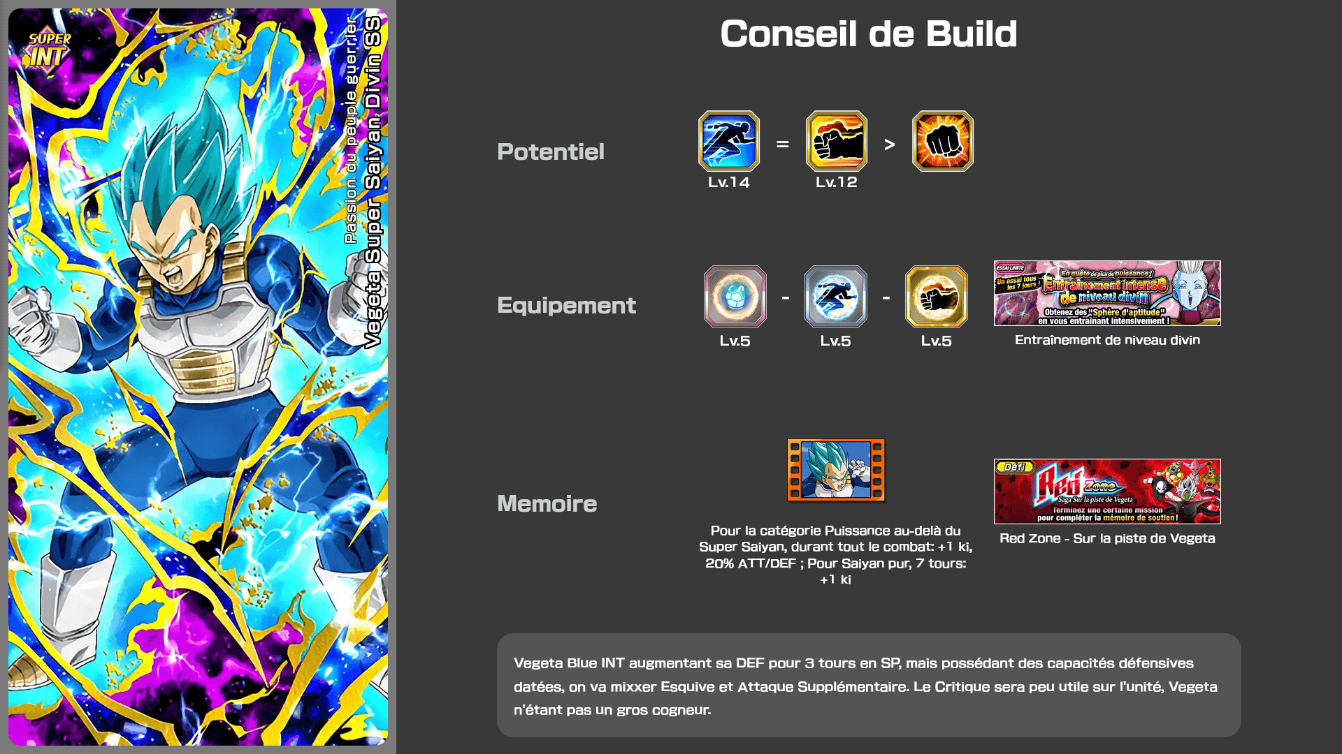 Fiche n°1Vegeta Super Saiyan Divin SS : Passion du peuple guerrier