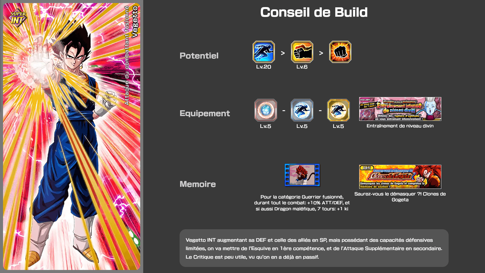 Fiche n°2Vegetto : Attaque du combattant fusionné