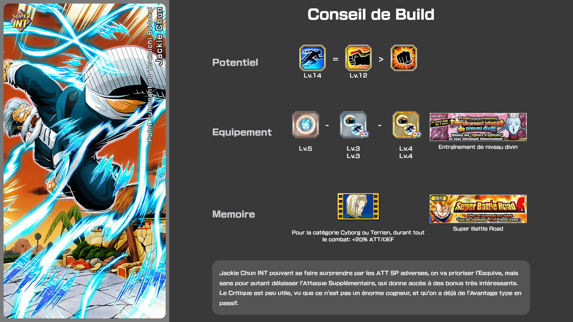 Fiche n°2Jackie Chun : Point culminant du Tenkaichi Budokai