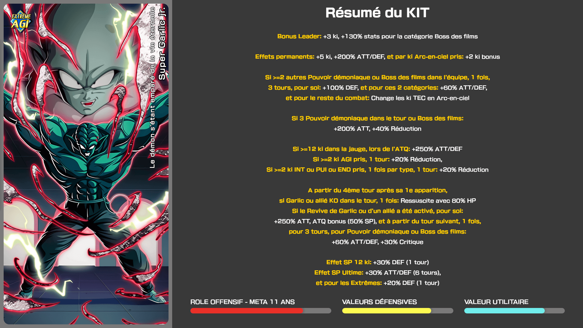 Fiche n°1Super Garlic jr. : Le démon s'étant emparé de la vie éternelle